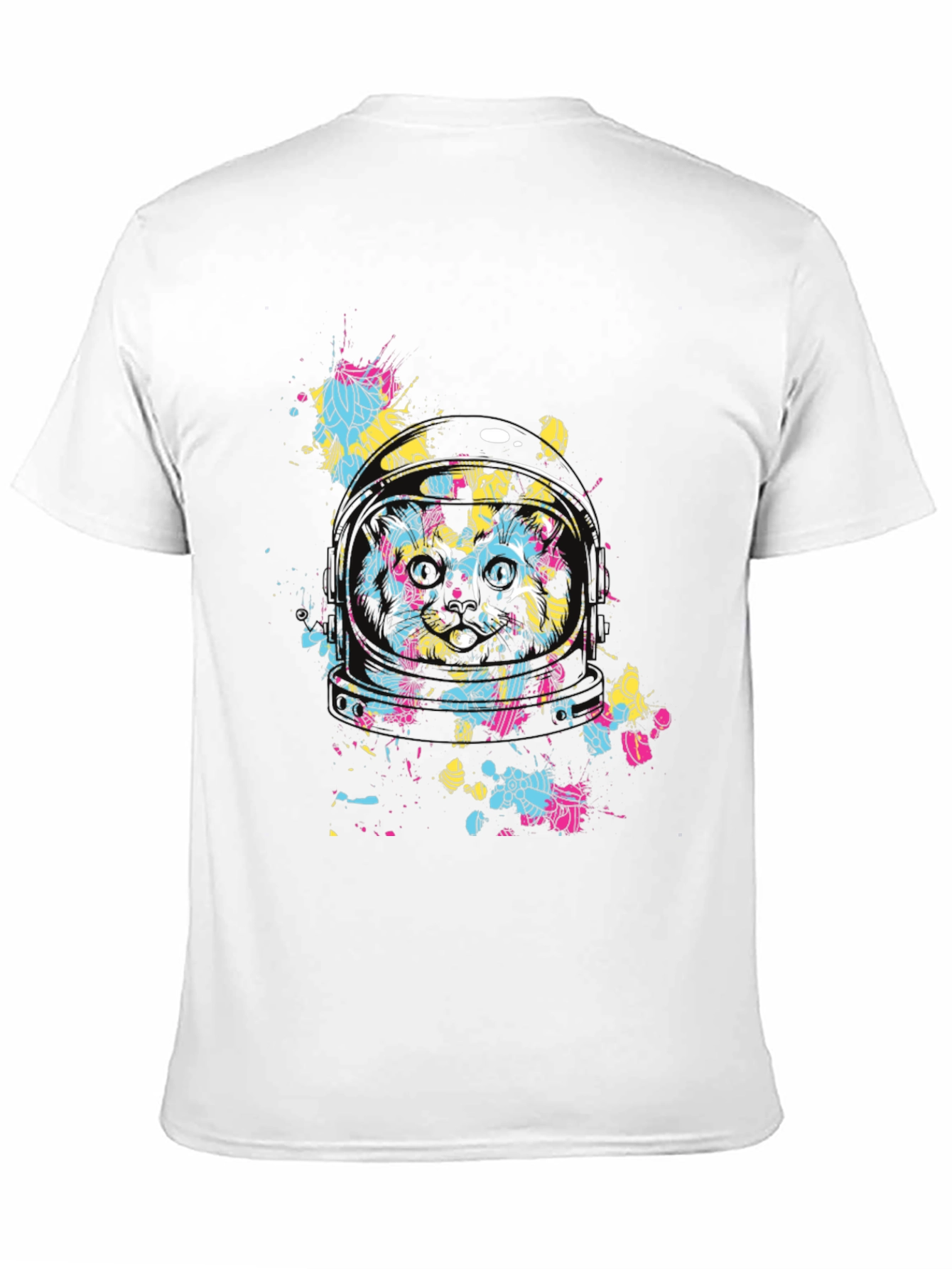Astronaut Cat Graphic T-Shirt - Mens Black Tee