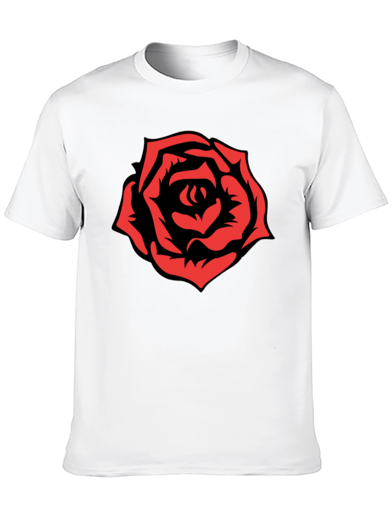 Bold Rose Graphic T-Shirt - Black
