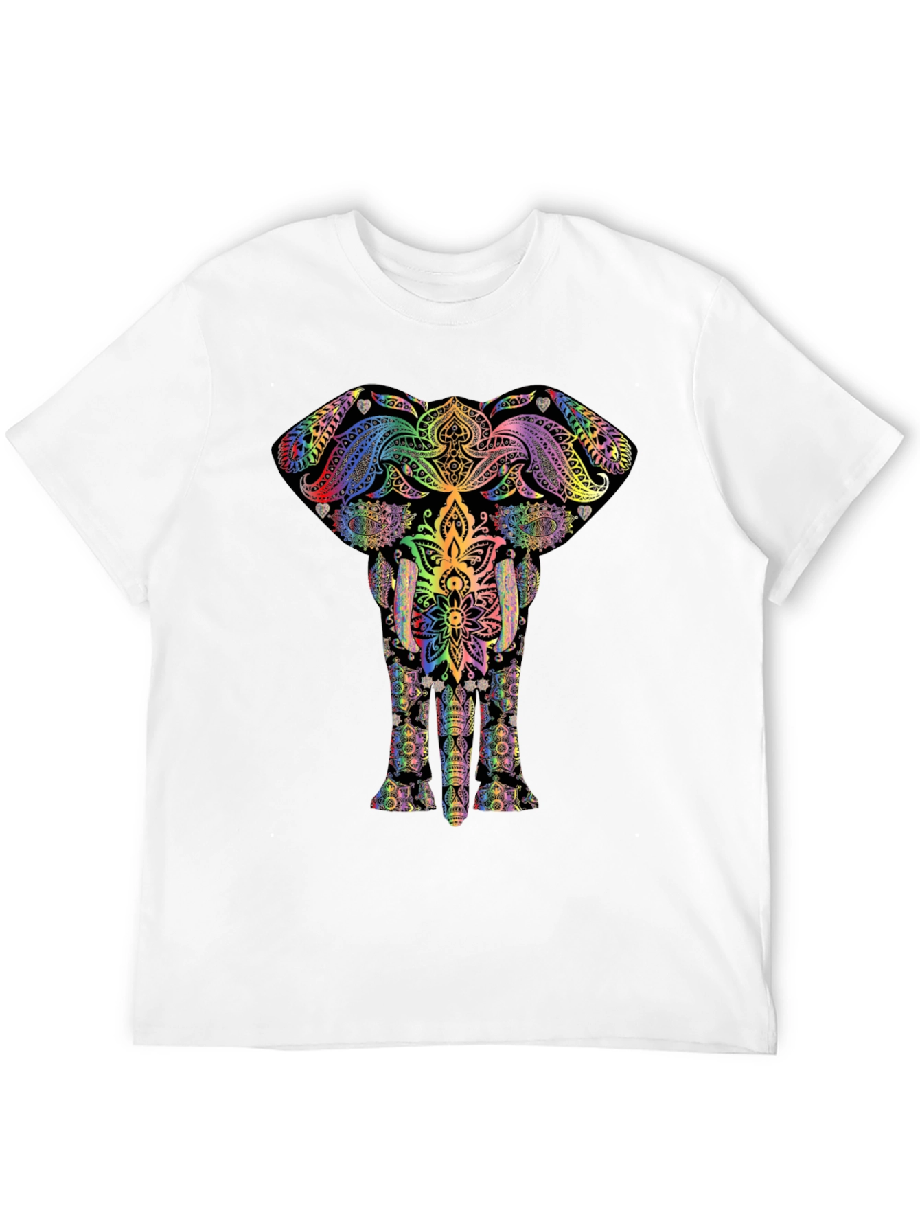 Psychedelic Elephant Graphic Tee - Black