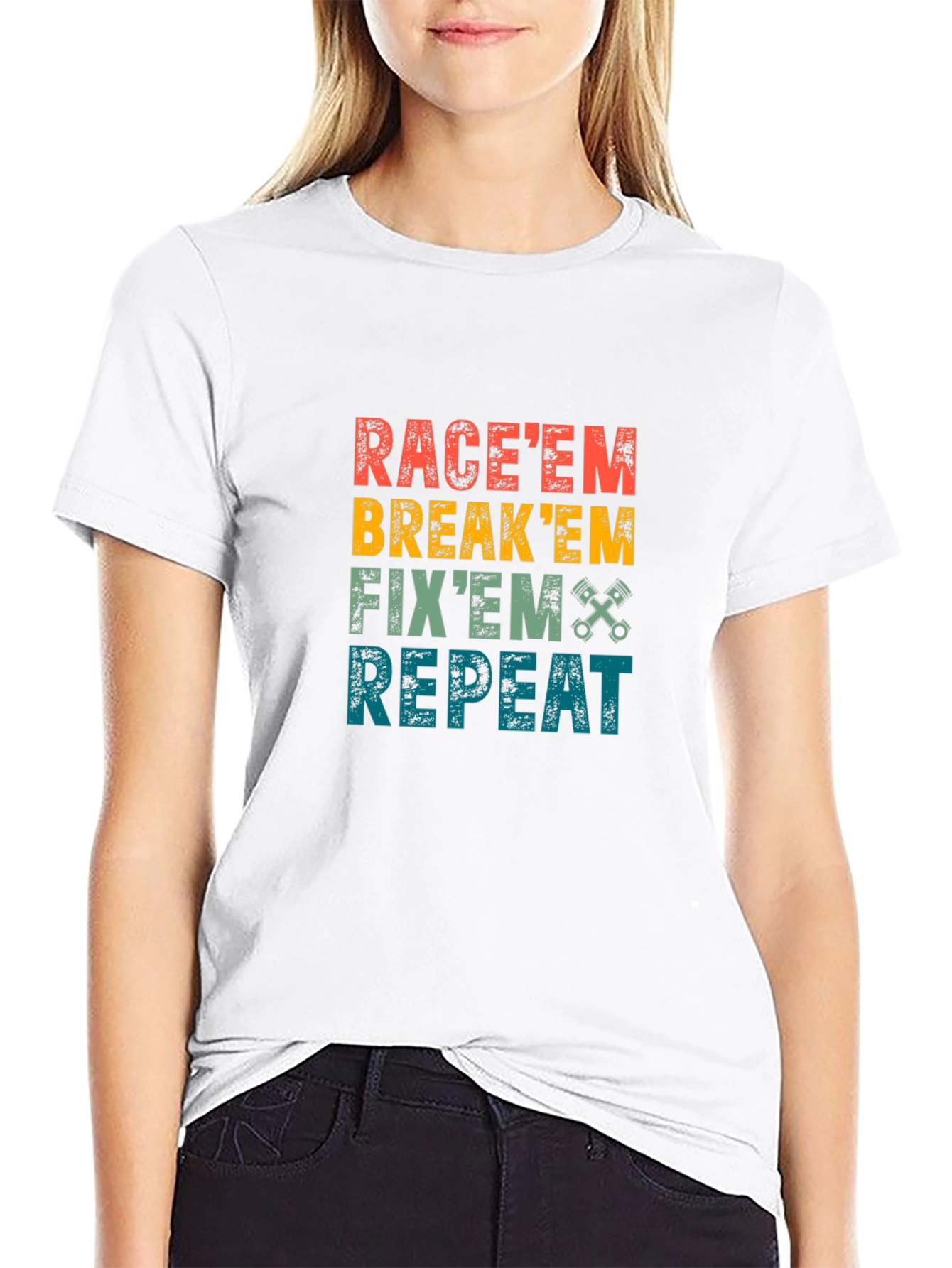 Raceem Breakem Fixem Repeat Graphic Tee