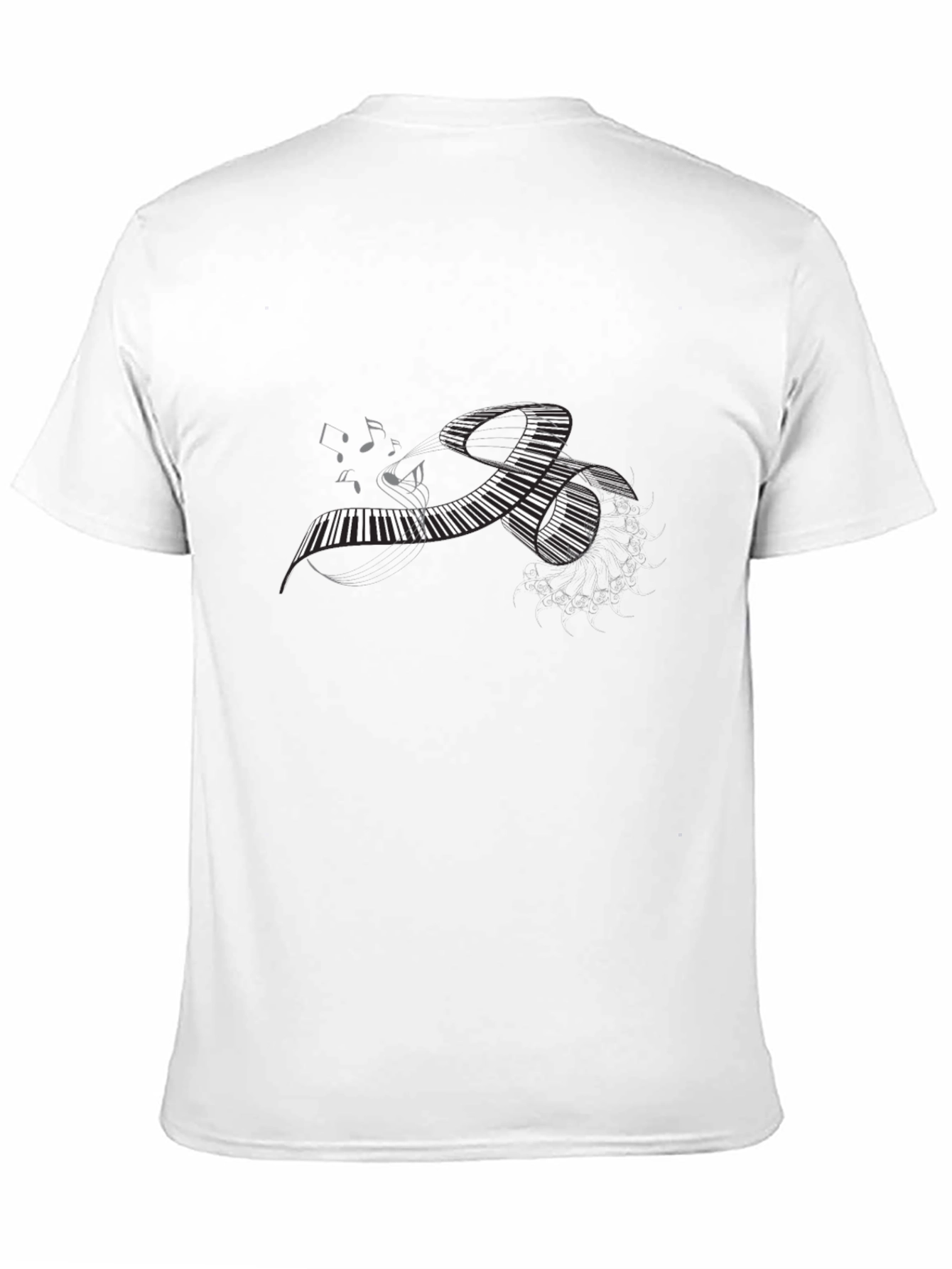 Piano Keys Music Notes Black T-Shirt