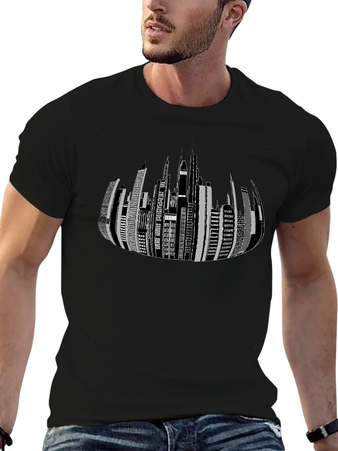 Modern Cityscape Graphic Tee - Stylish Urban Design