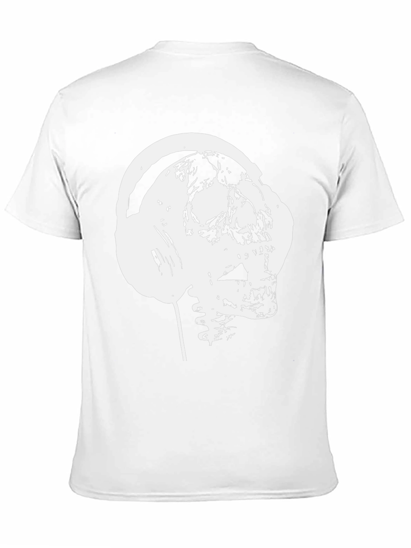 Skull Headphones Graphic Tee - Black Cotton T-Shirt