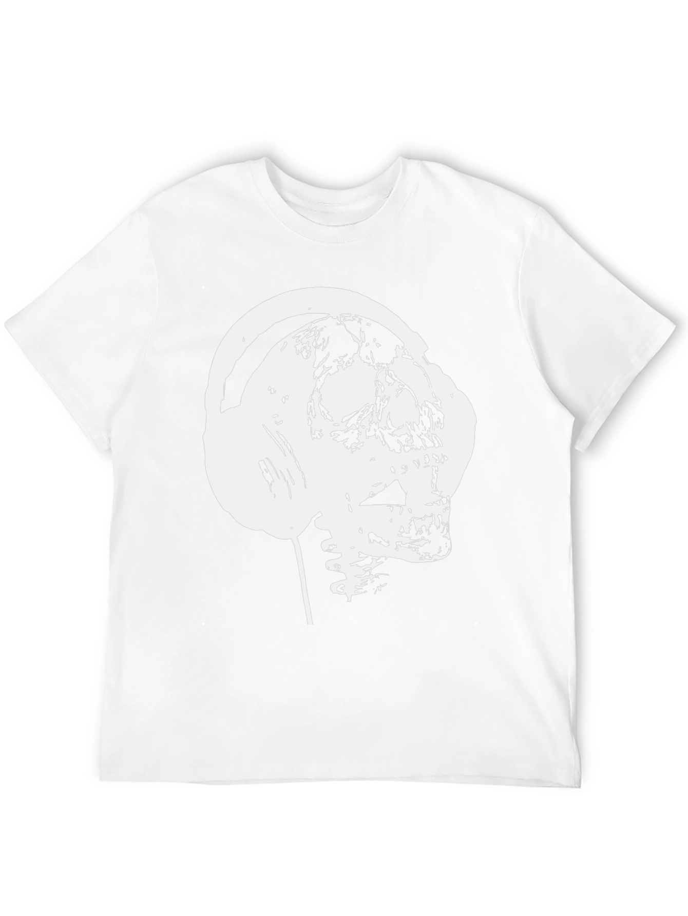 Skull Headphones Graphic Tee - Black Cotton T-Shirt