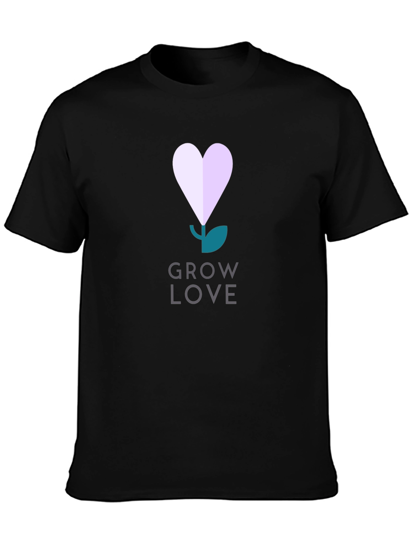 Grow Love Graphic Tee - Black Cotton T-Shirt