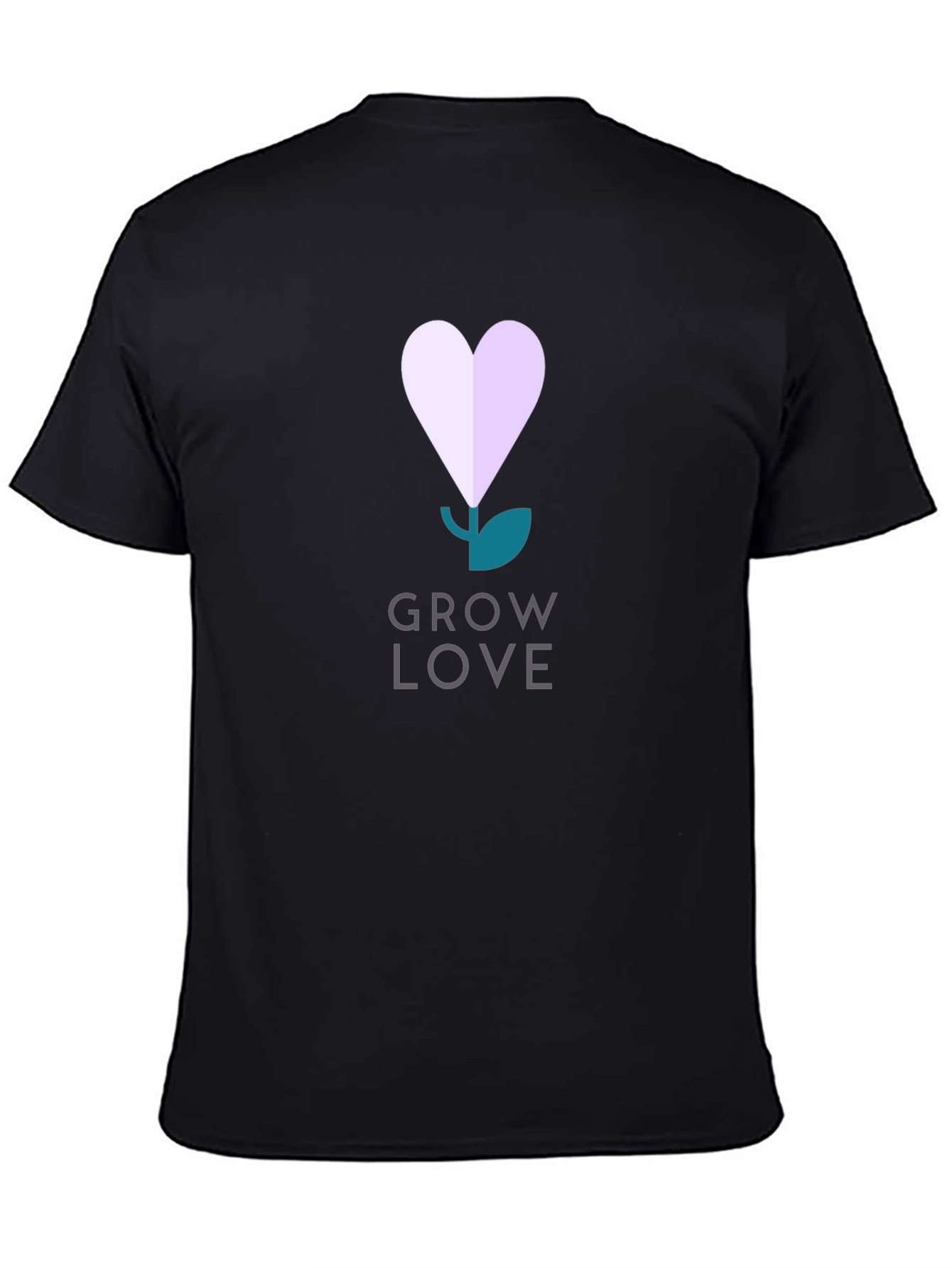 Grow Love Graphic Tee - Black Cotton T-Shirt