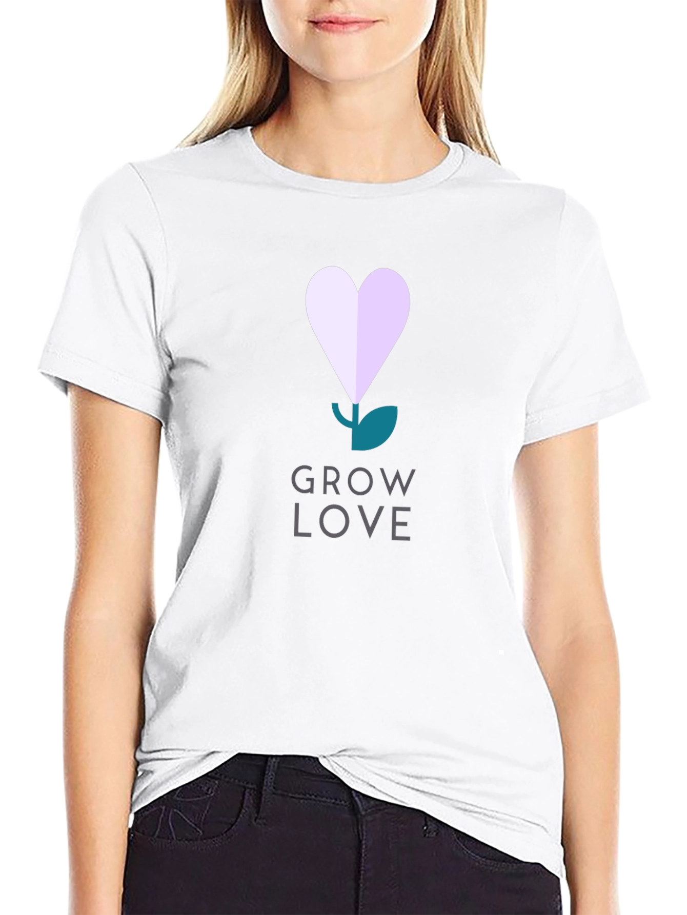 Grow Love Graphic Tee - Black Cotton T-Shirt