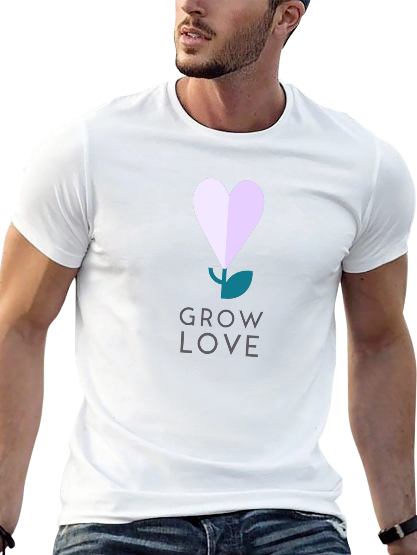 Grow Love Graphic Tee - Black Cotton T-Shirt