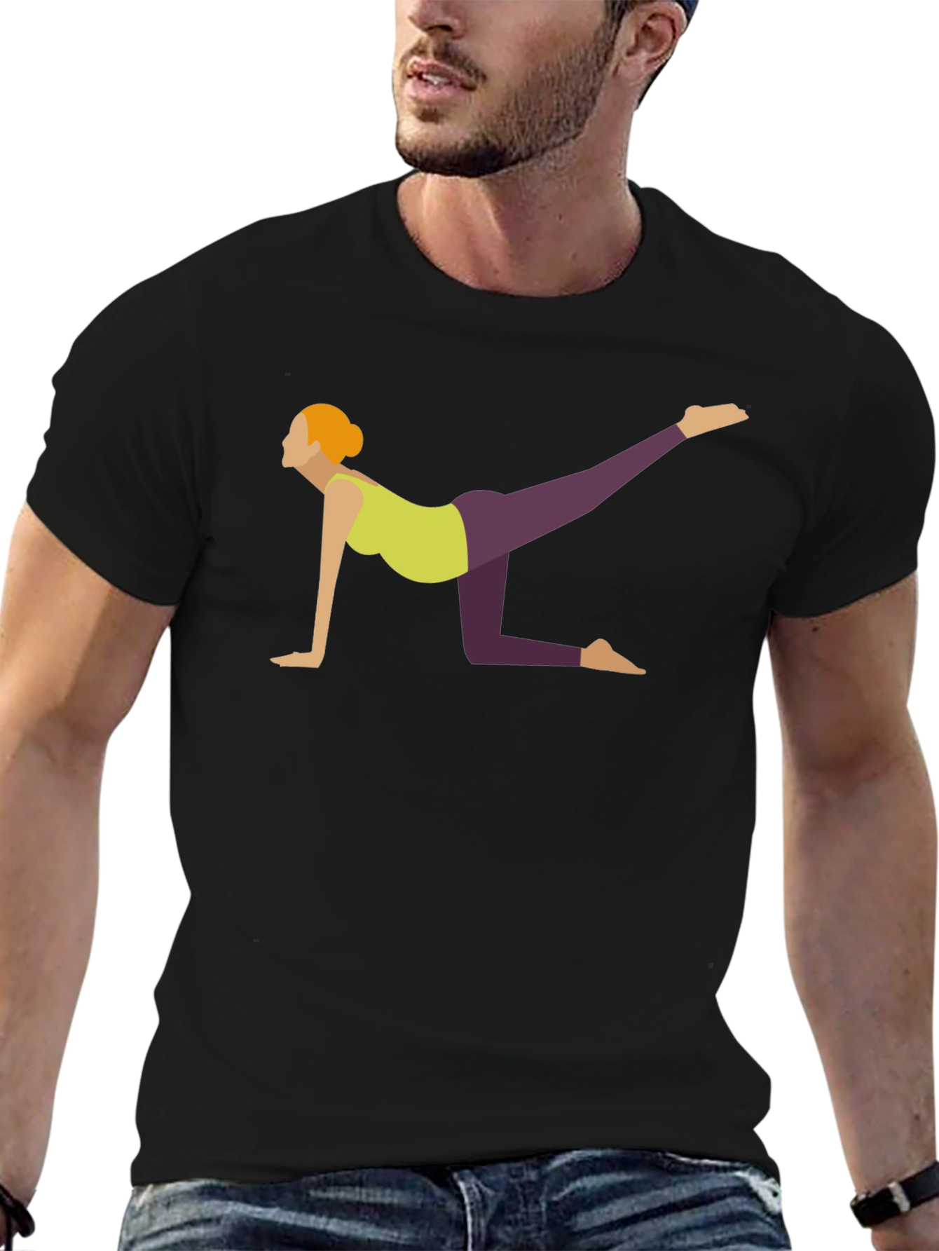 Yoga Pose Graphic Tee - Black
