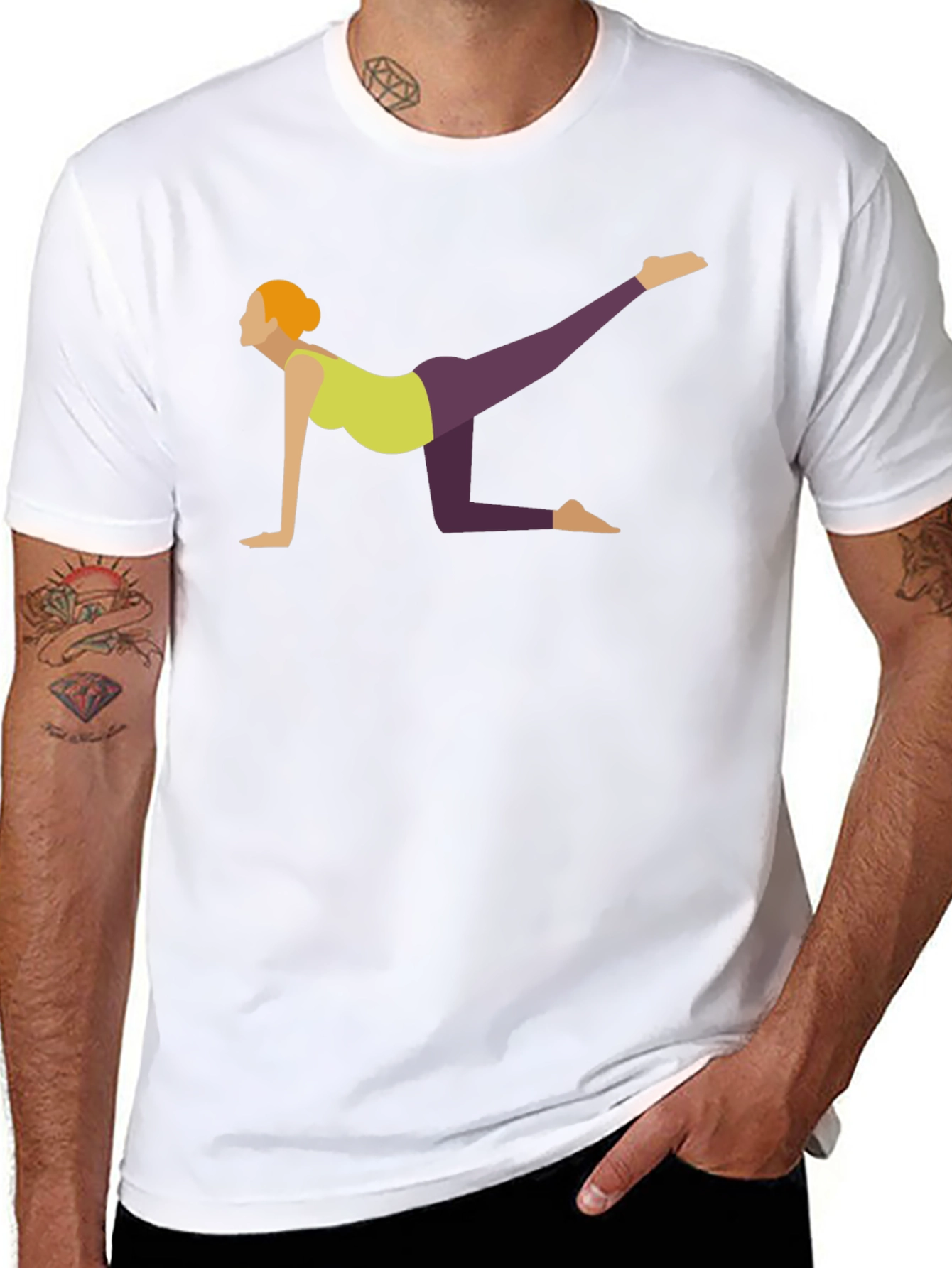 Yoga Pose Graphic Tee - Black