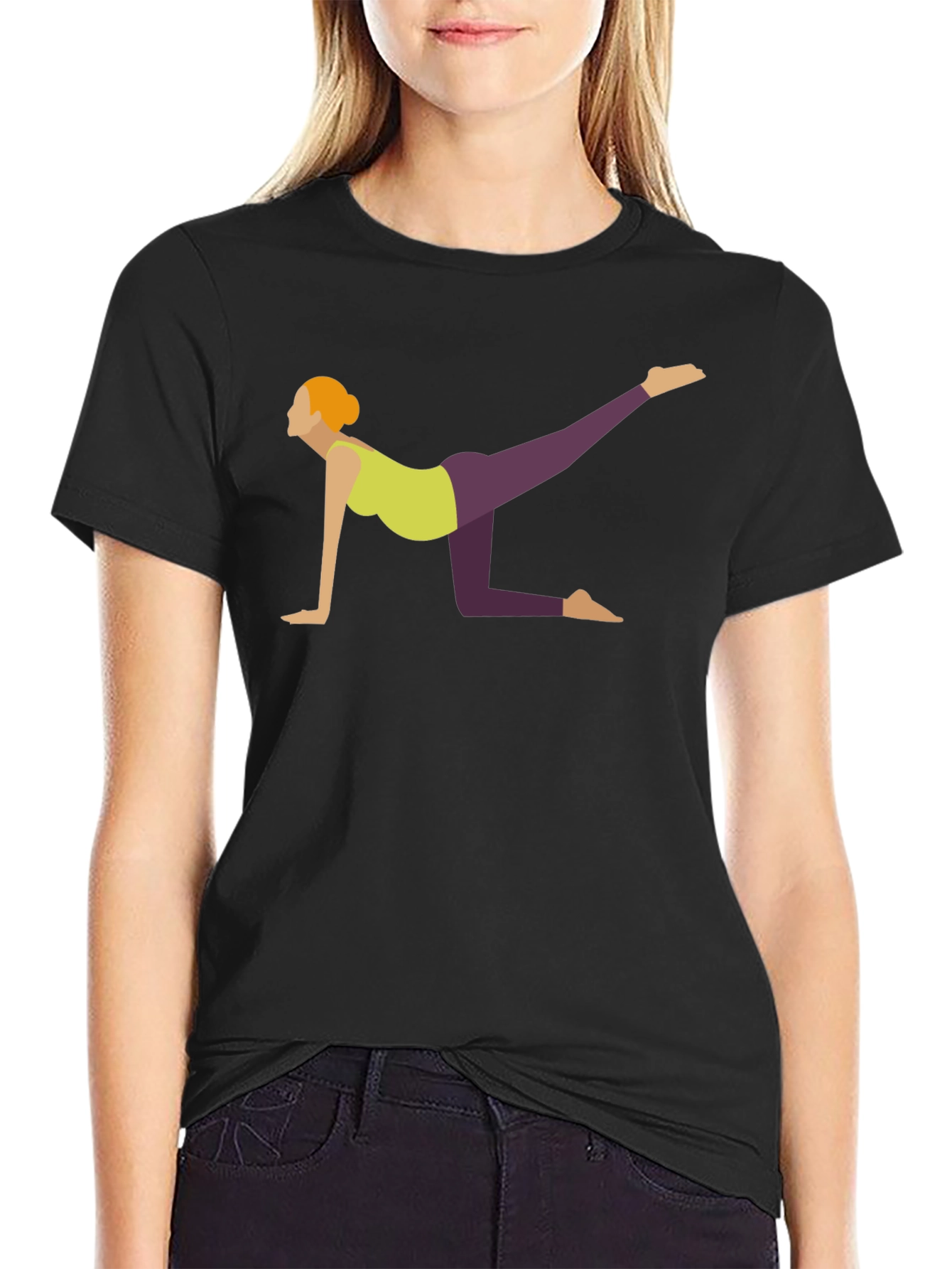 Yoga Pose Graphic Tee - Black