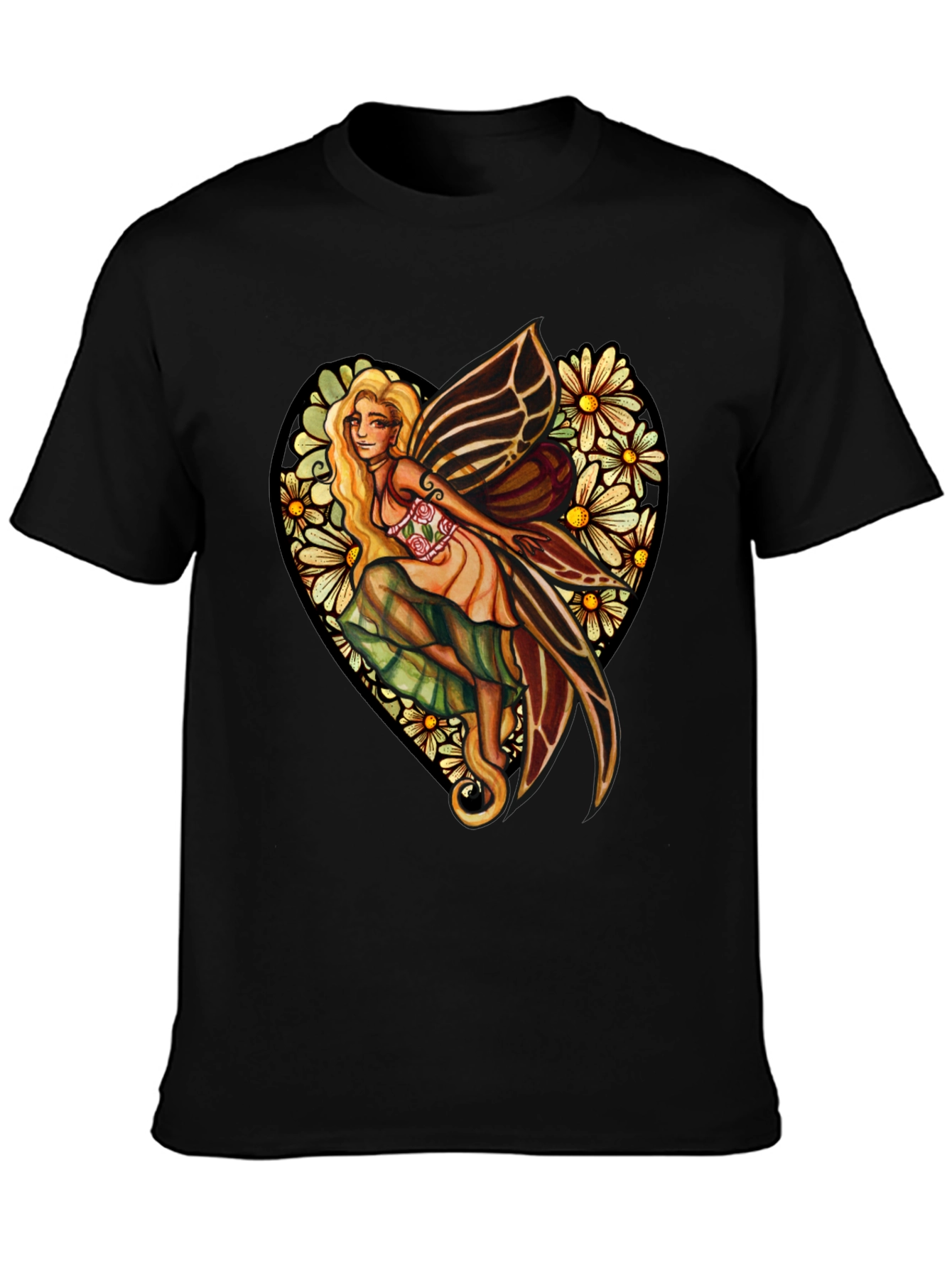 Fairy & Flowers Heart Graphic Tee