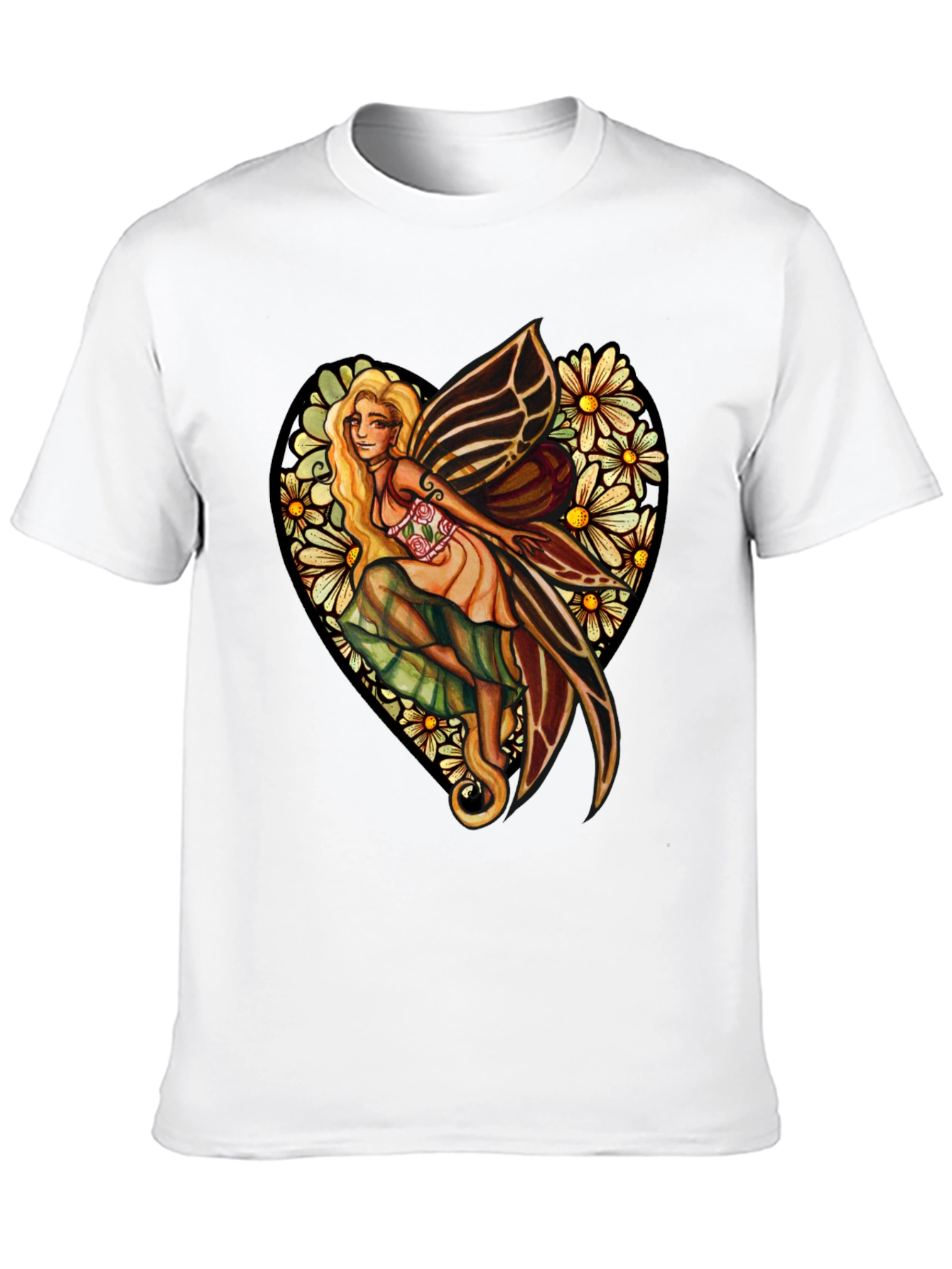 Fairy & Flowers Heart Graphic Tee