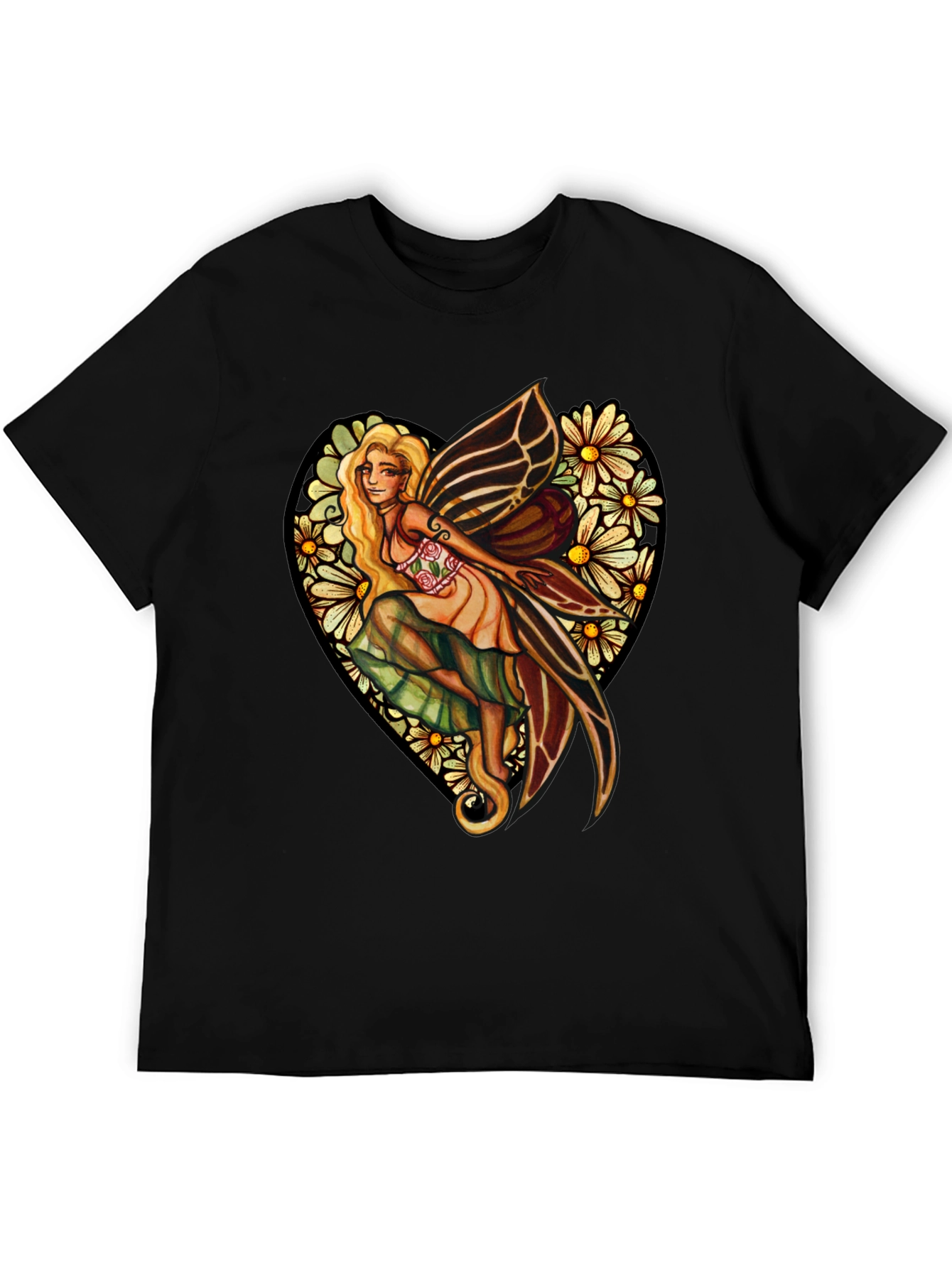 Fairy & Flowers Heart Graphic Tee