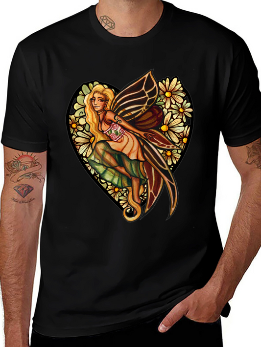 Fairy & Flowers Heart Graphic Tee