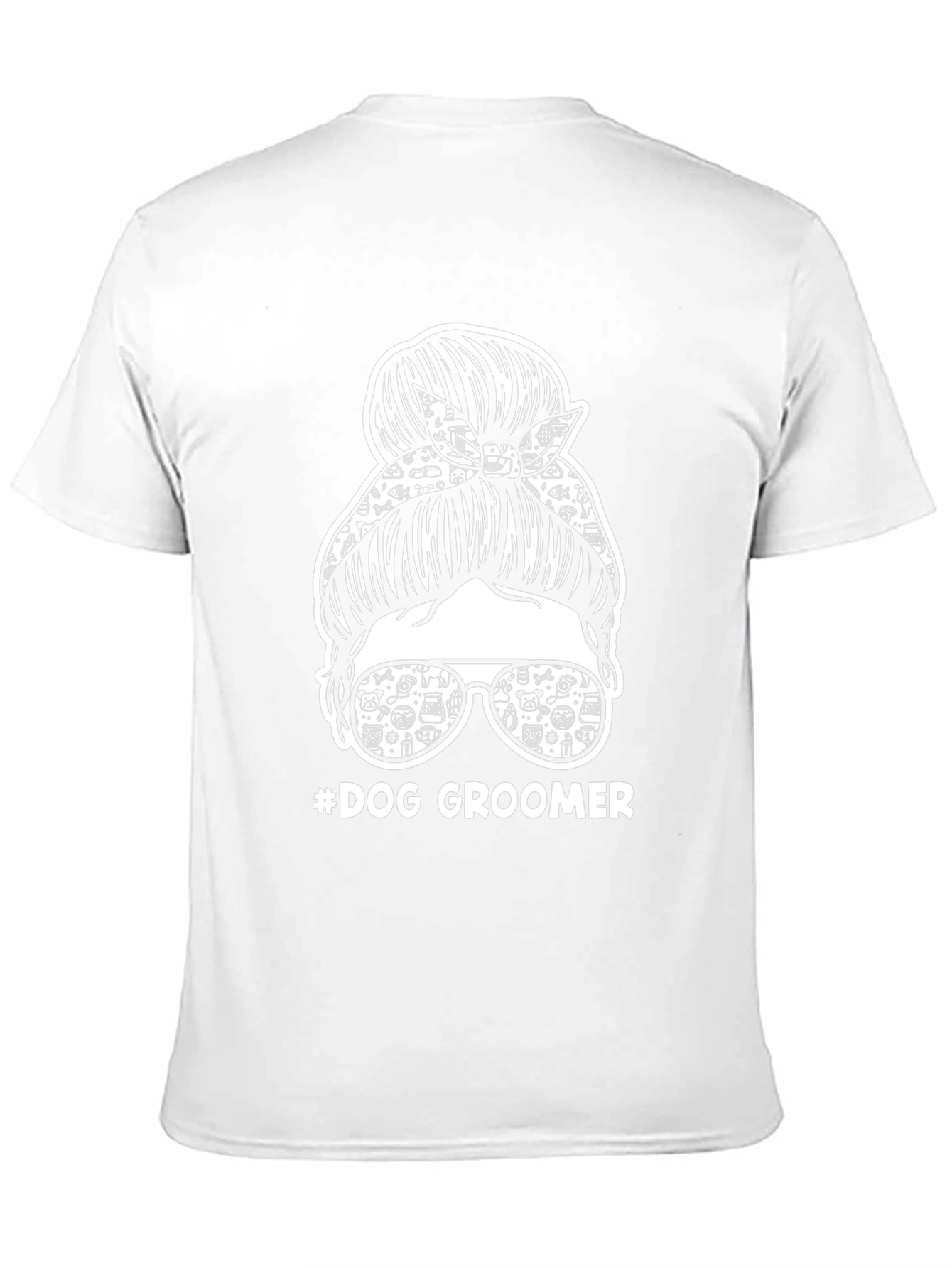 Dog Groomer Messy Bun T-Shirt