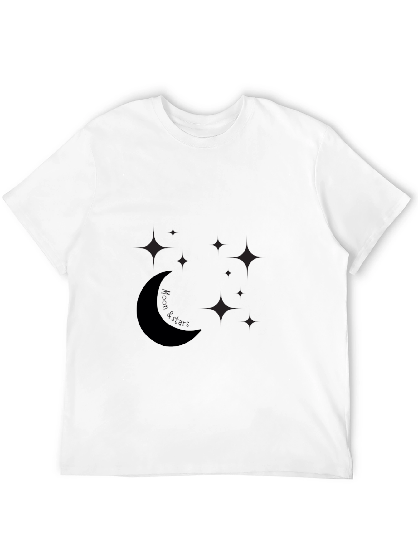 Mens Black Moon & Stars Graphic Tee