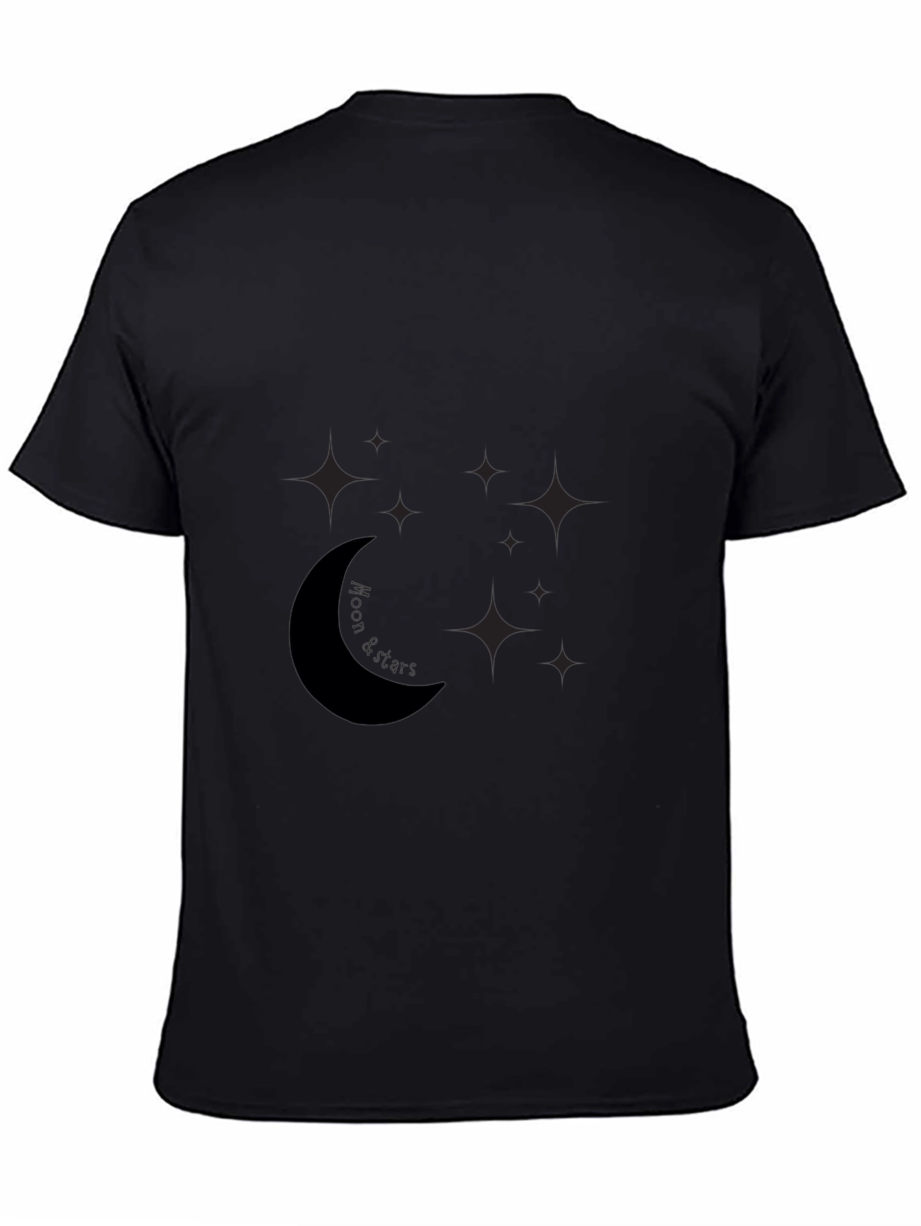 Mens Black Moon & Stars Graphic Tee