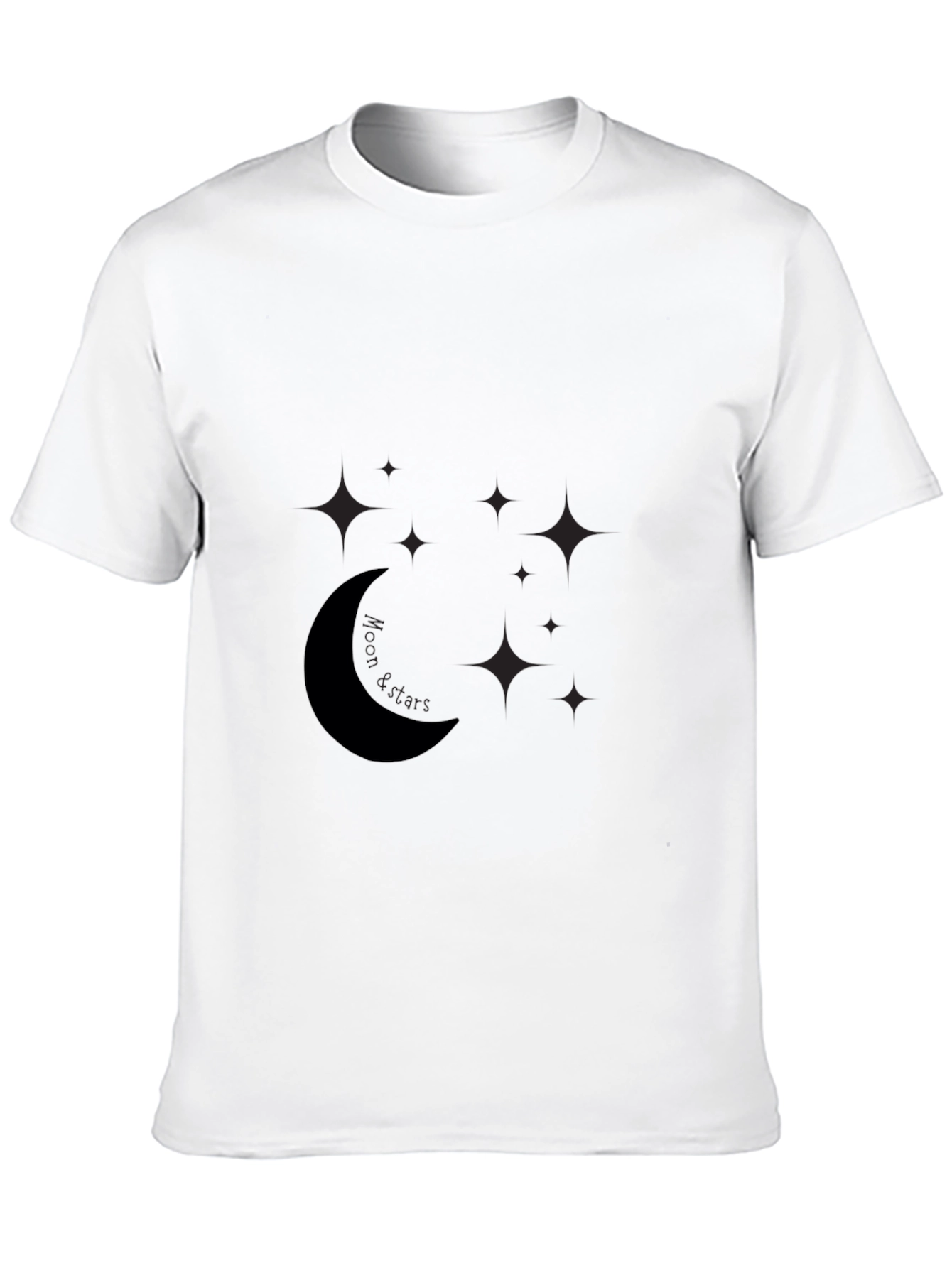 Mens Black Moon & Stars Graphic Tee