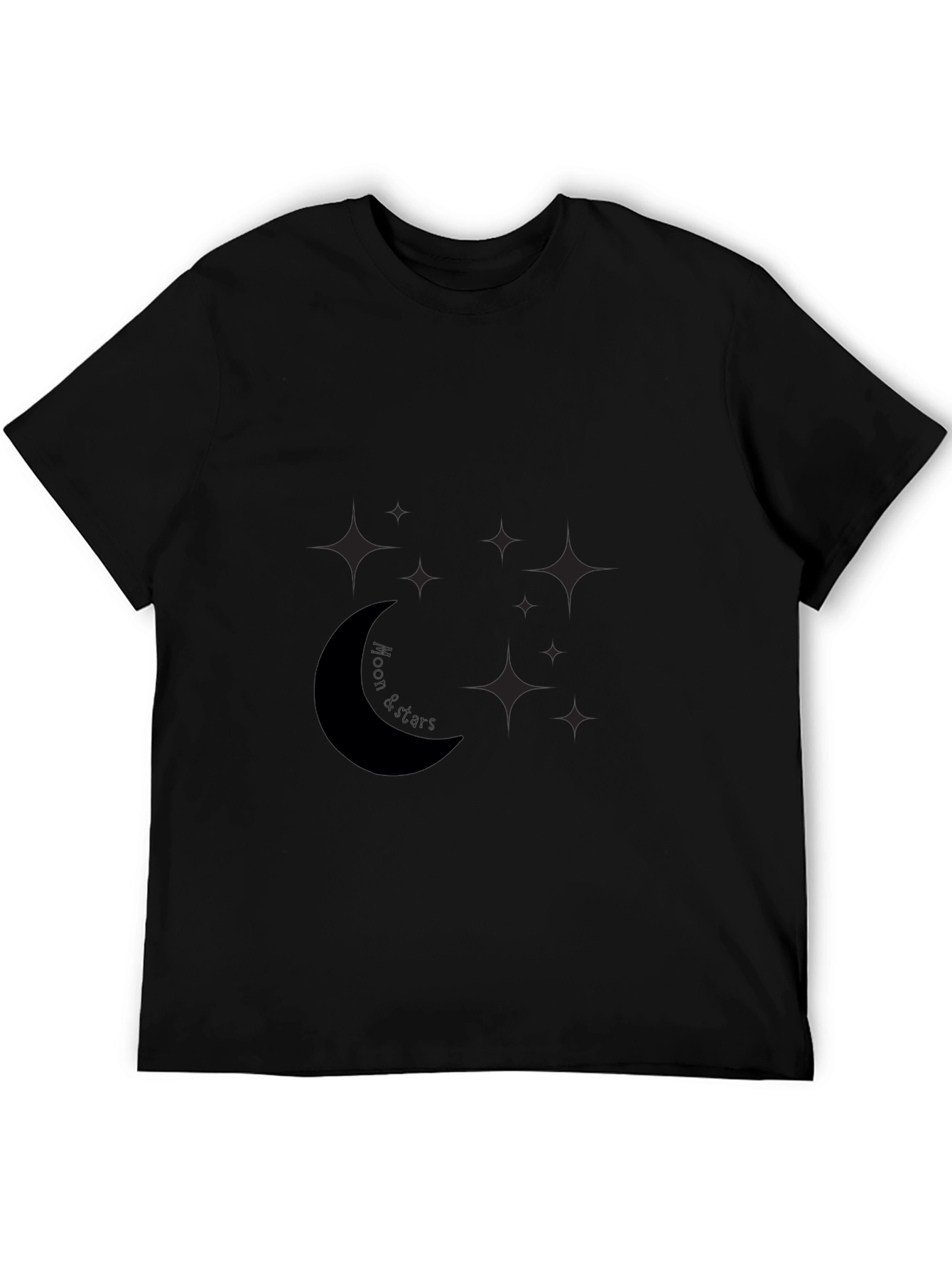 Mens Black Moon & Stars Graphic Tee