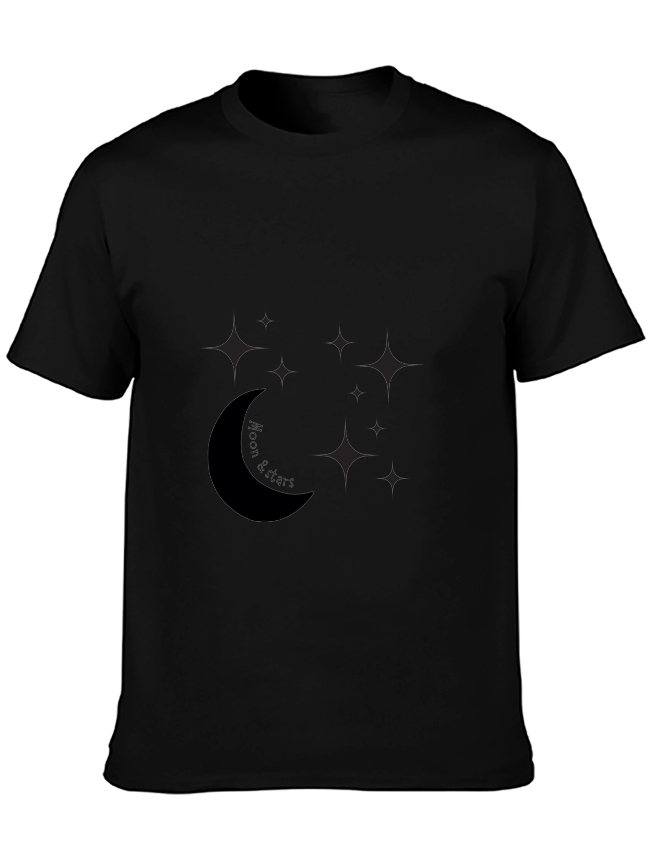Mens Black Moon & Stars Graphic Tee