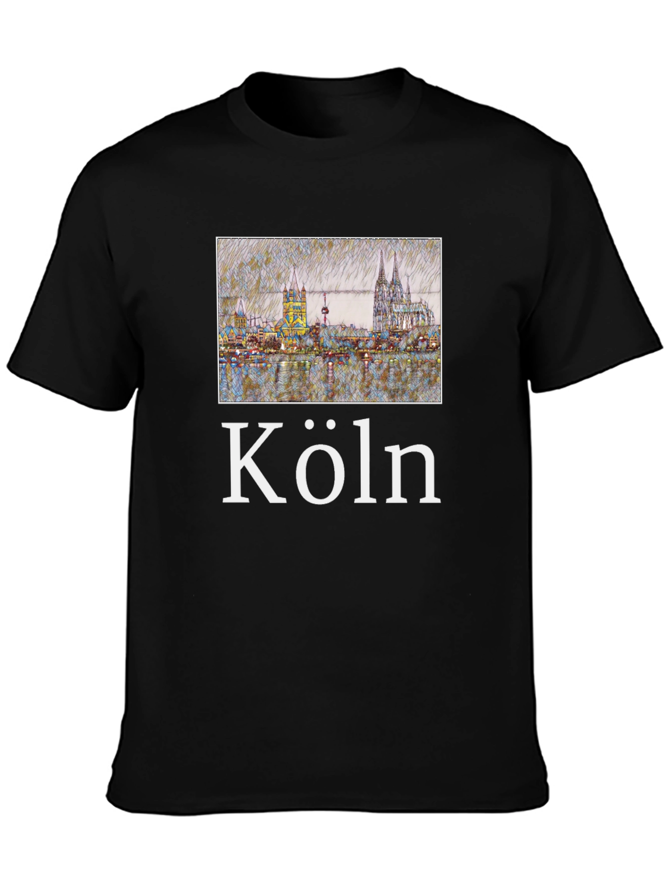 Köln Germany T-Shirt Black Cotton Graphic Tee
