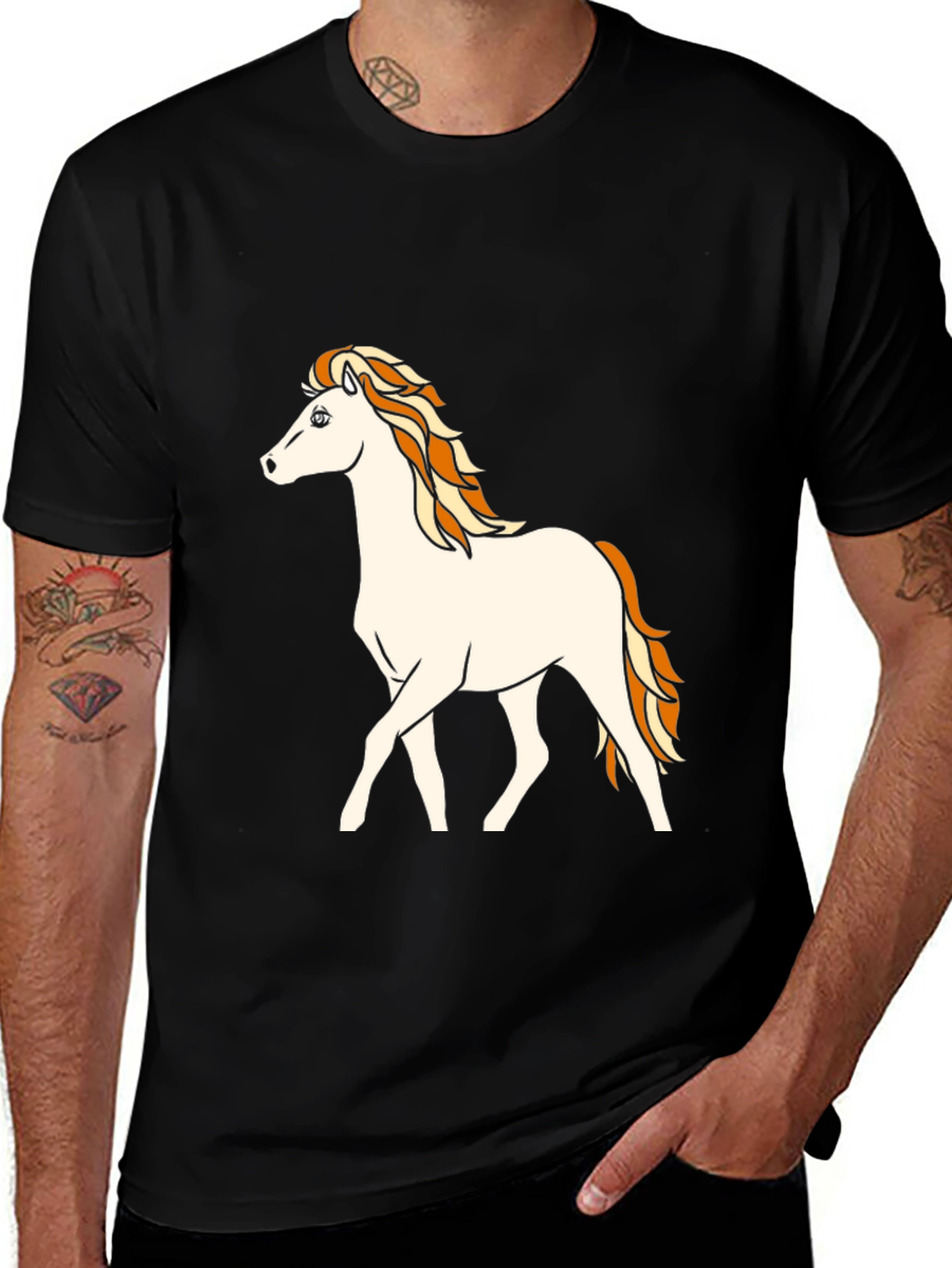 Horse Graphic Tee - Unisex Cotton Blend
