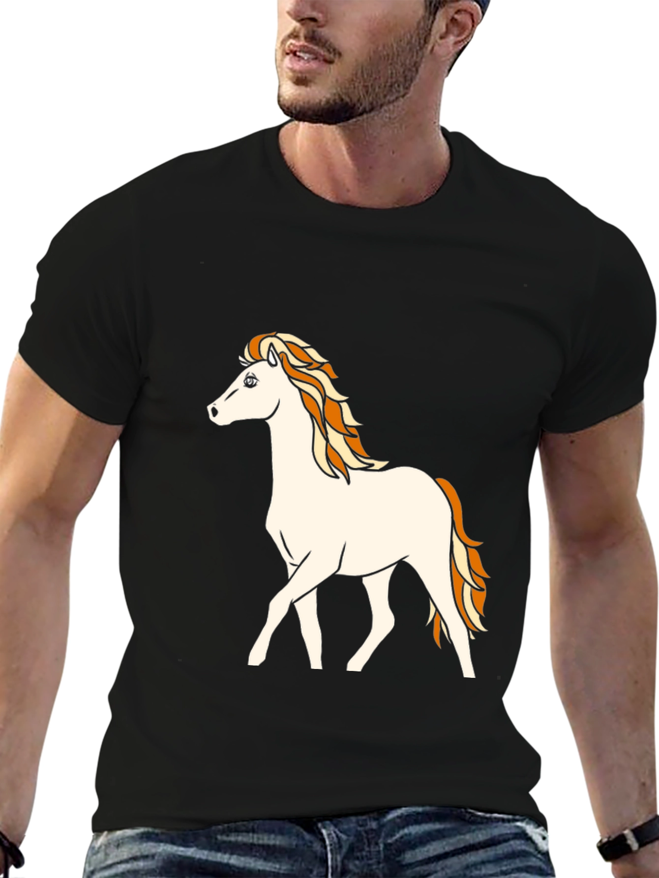 Horse Graphic Tee - Unisex Cotton Blend