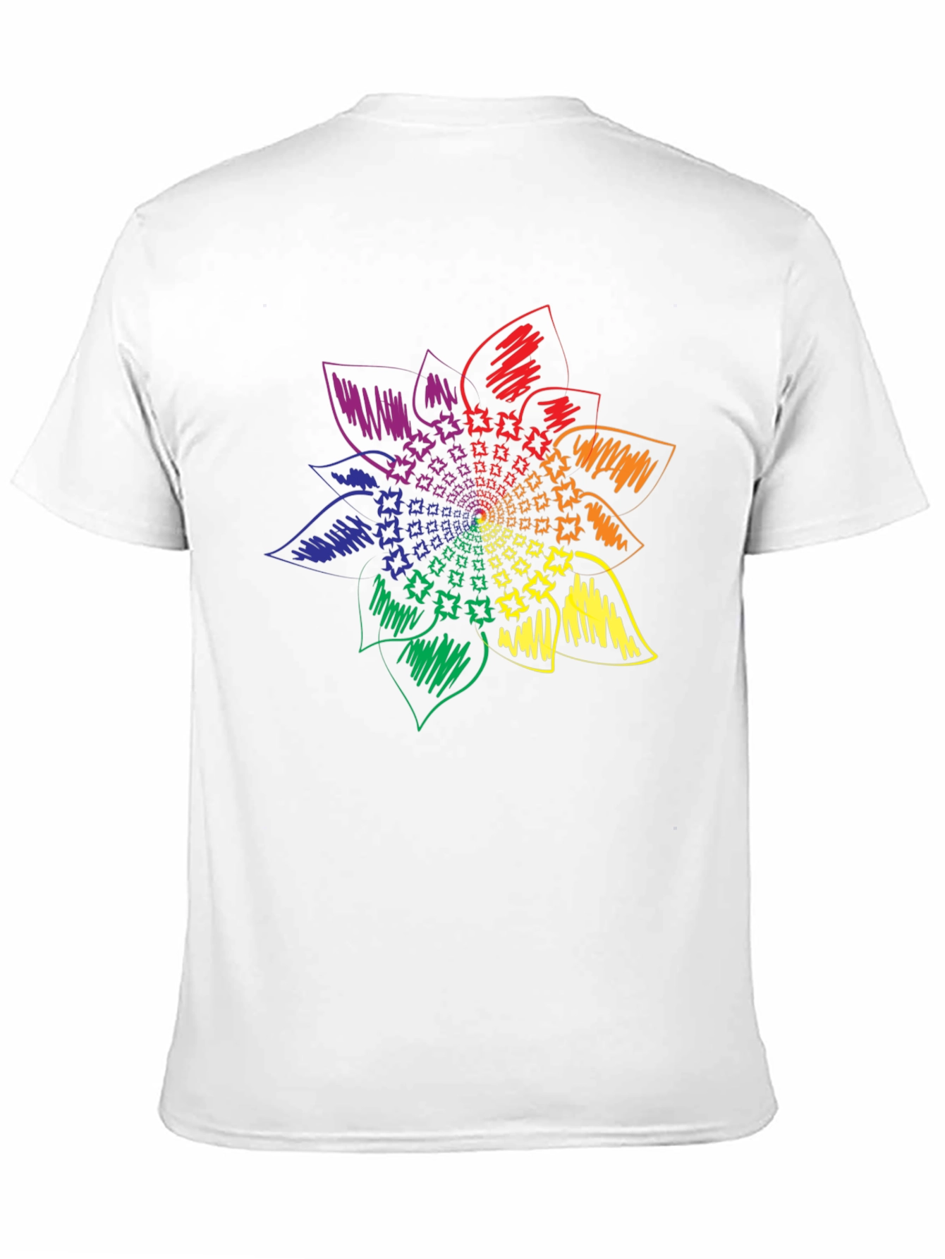 Rainbow Flower Graphic Tee - Stylish Black T-Shirt
