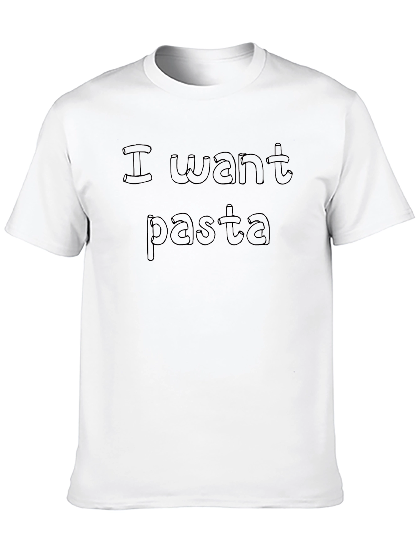 I Want Pasta Black T-Shirt