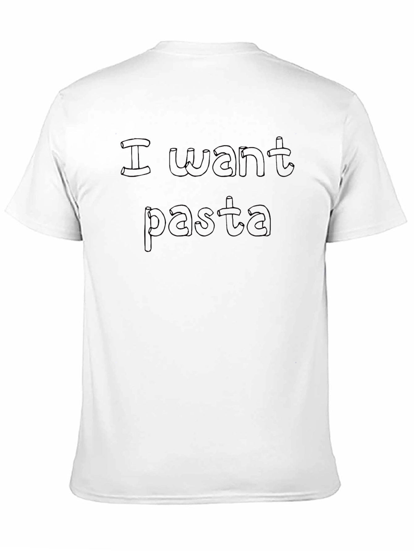 I Want Pasta Black T-Shirt