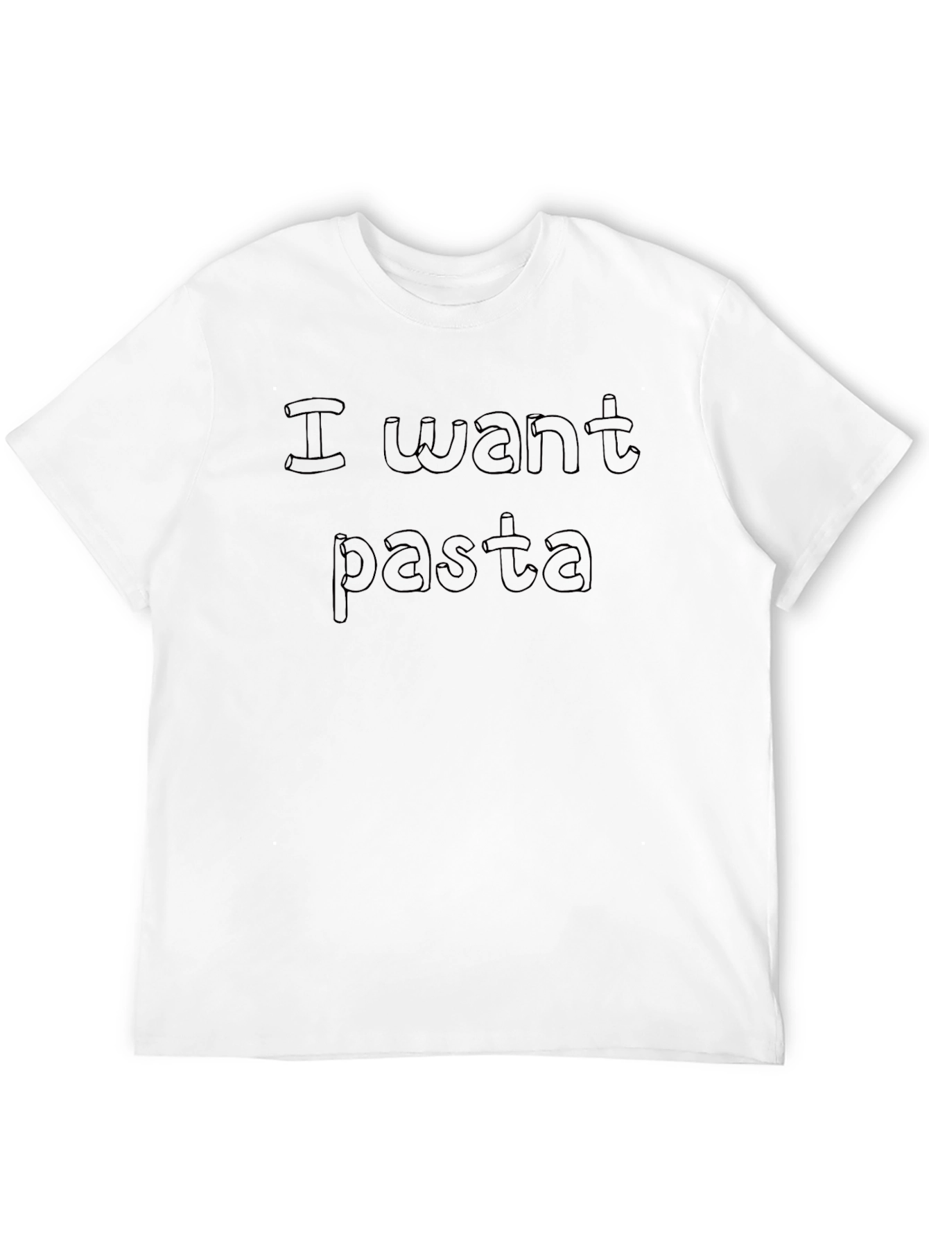 I Want Pasta Black T-Shirt