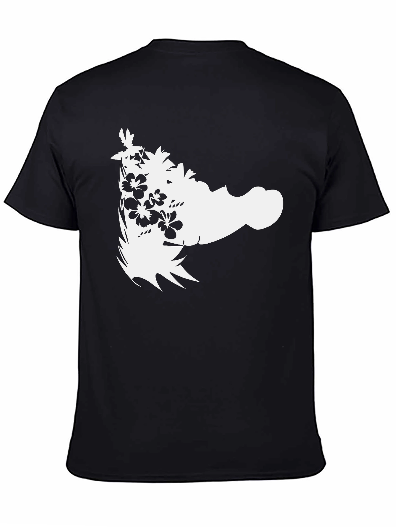 Floral Island Style Black Graphic Tee