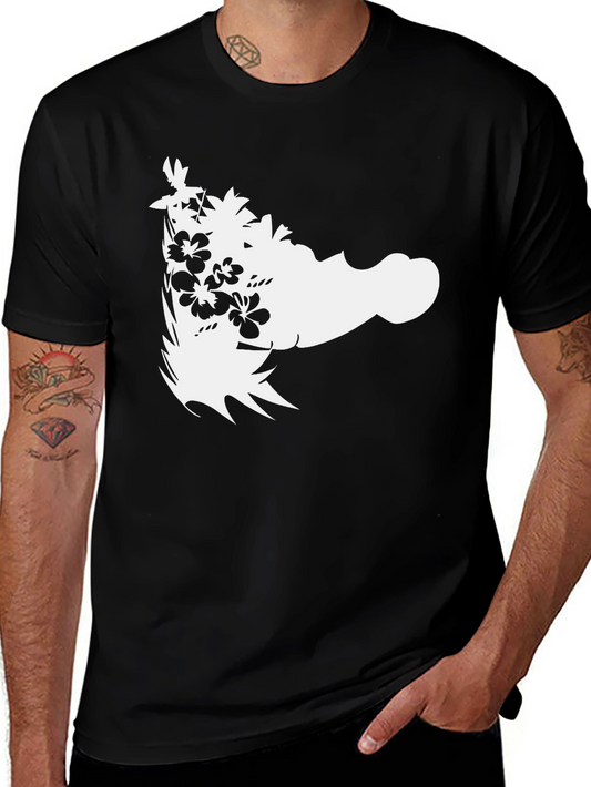 Floral Island Style Black Graphic Tee