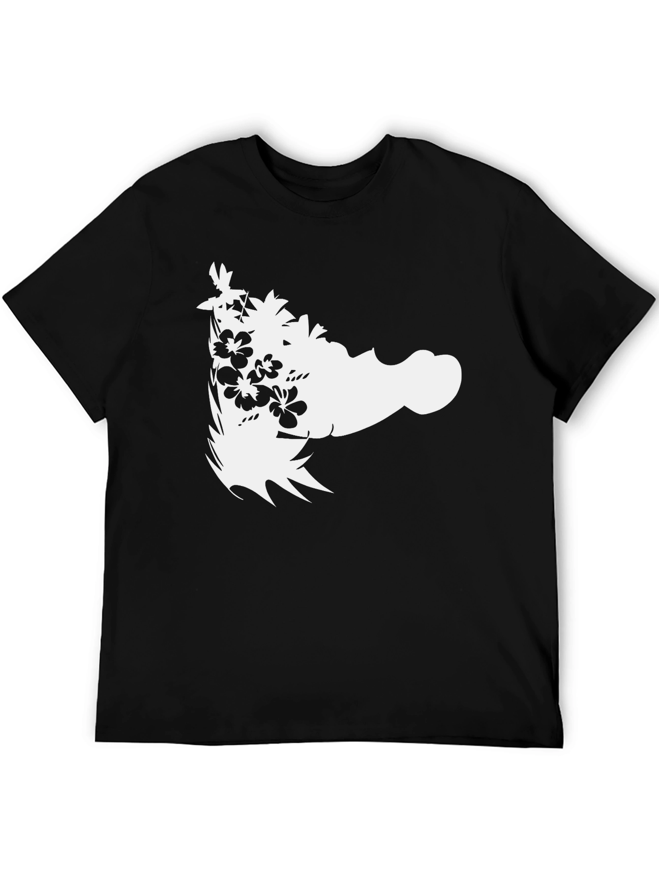 Floral Island Style Black Graphic Tee
