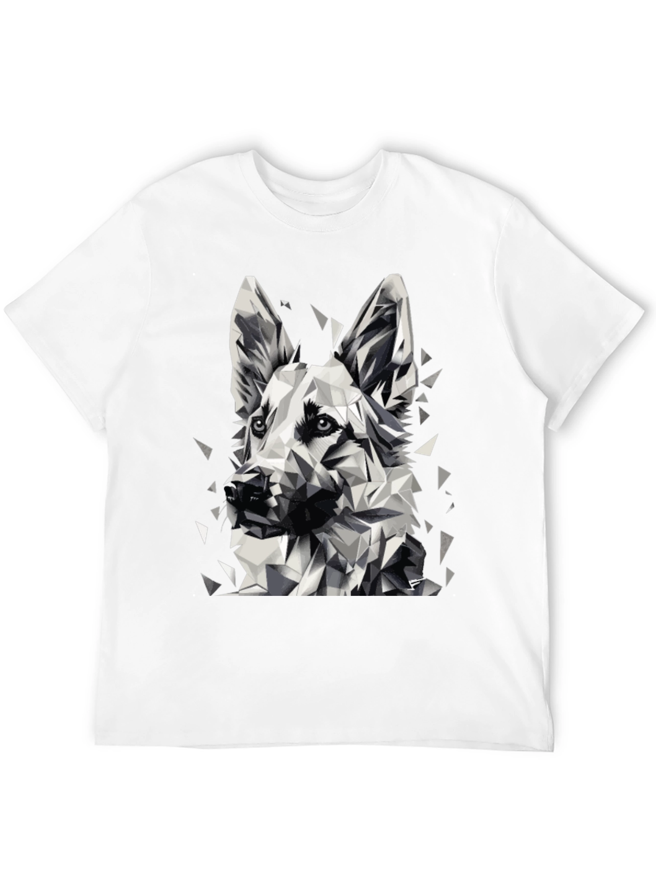 Geometric Dog Graphic Black T-Shirt