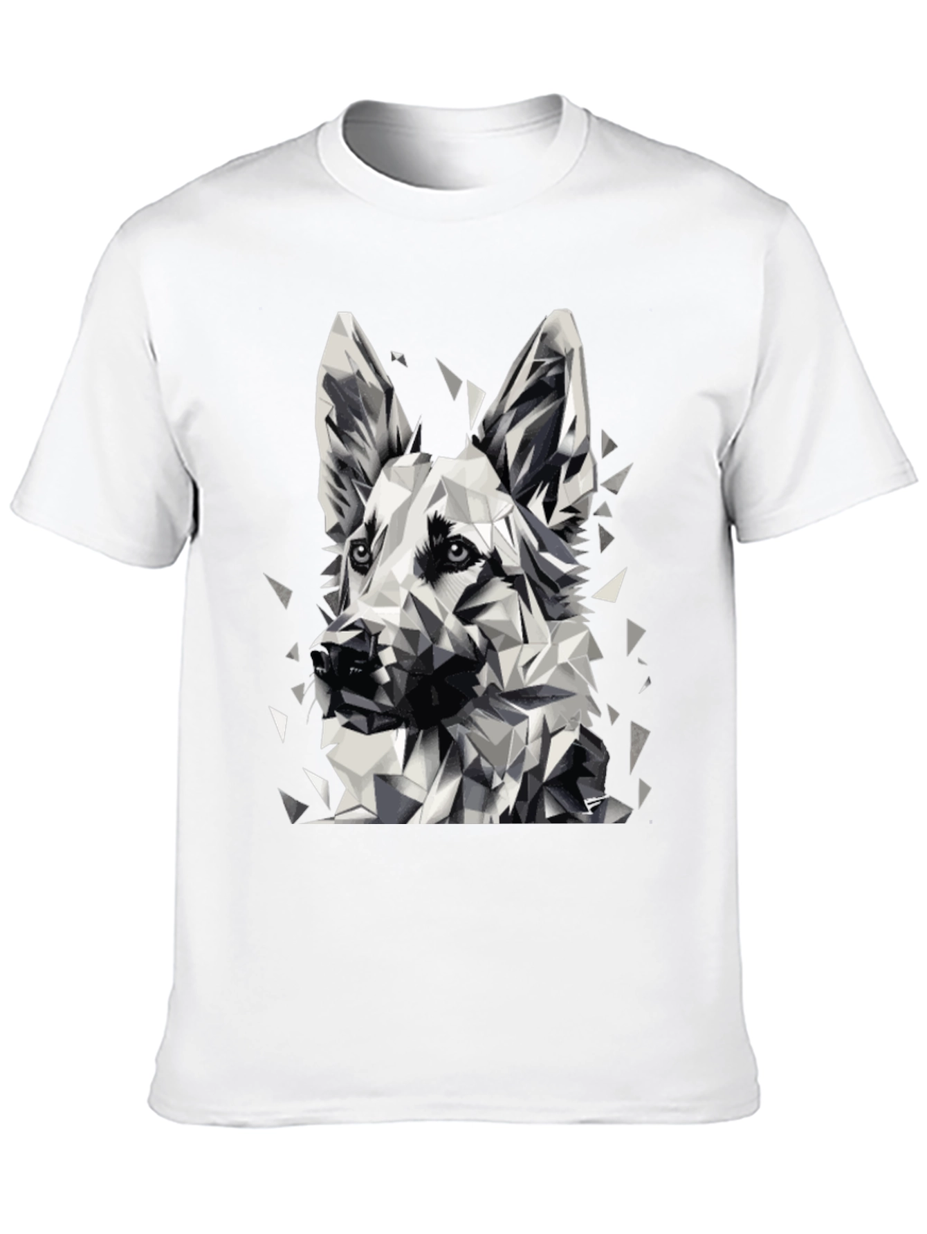 Geometric Dog Graphic Black T-Shirt