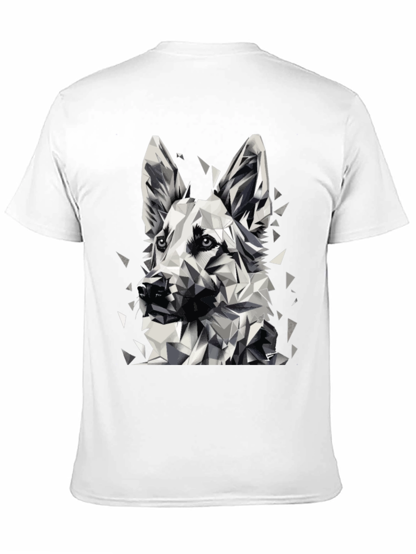 Geometric Dog Graphic Black T-Shirt