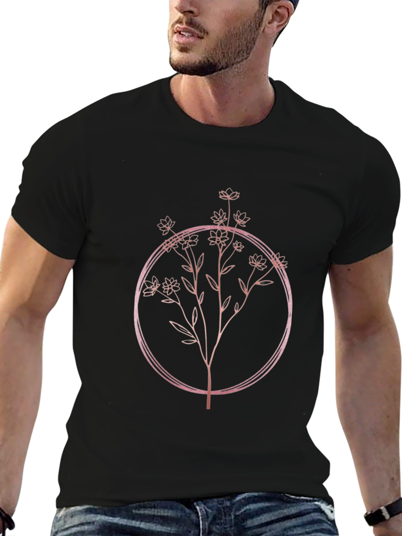 Floral Circle Graphic T-Shirt - Stylish & Trendy