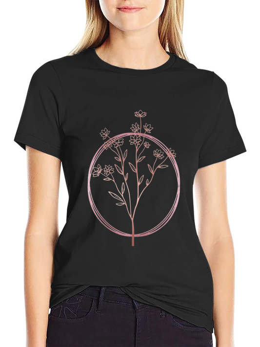 Floral Circle Graphic T-Shirt - Stylish & Trendy