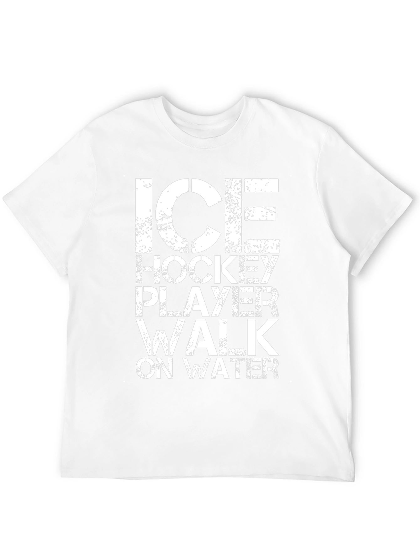 Ice Hockey Player Walk On Water Black T-Shirt