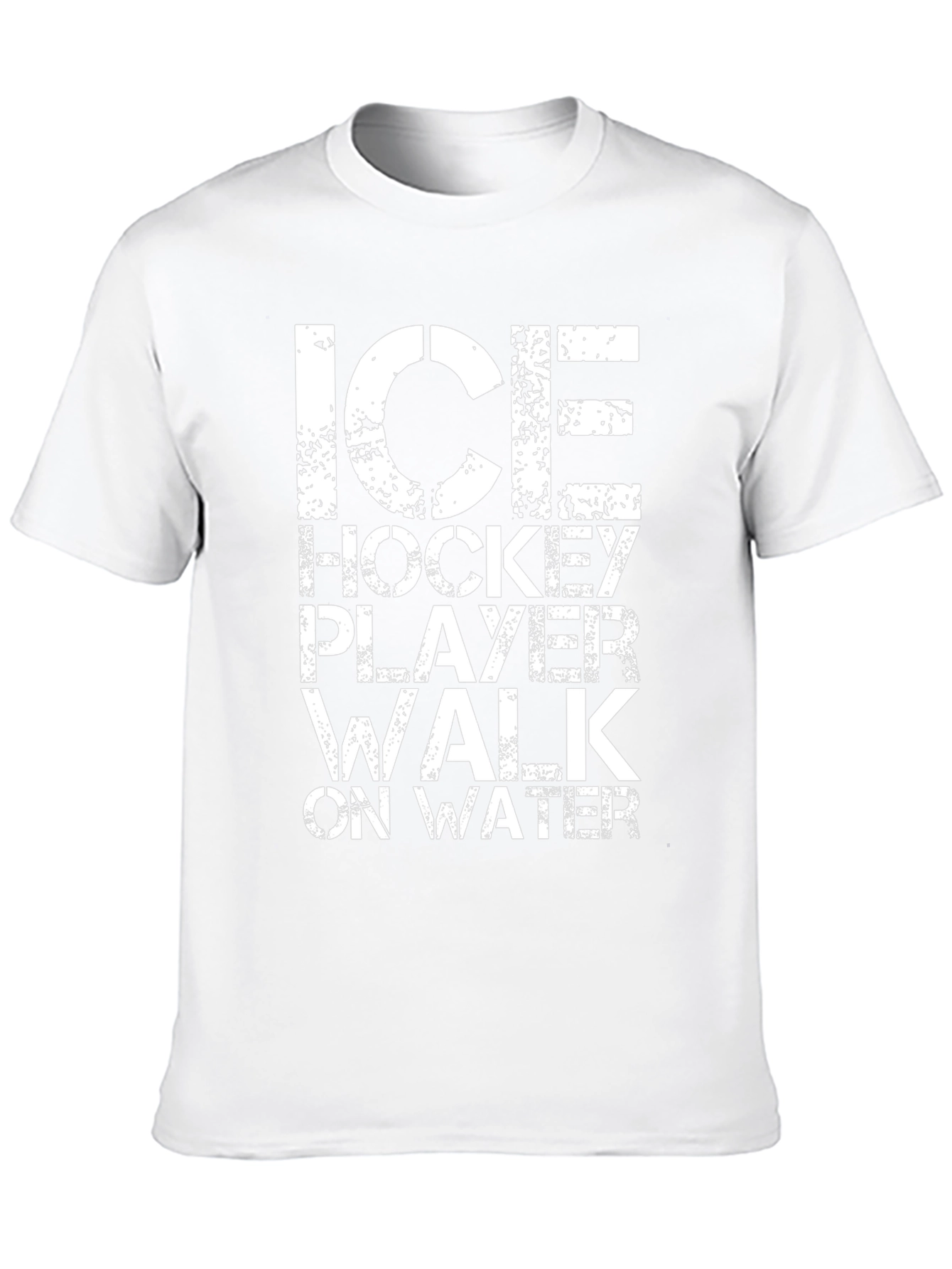 Ice Hockey Player Walk On Water Black T-Shirt