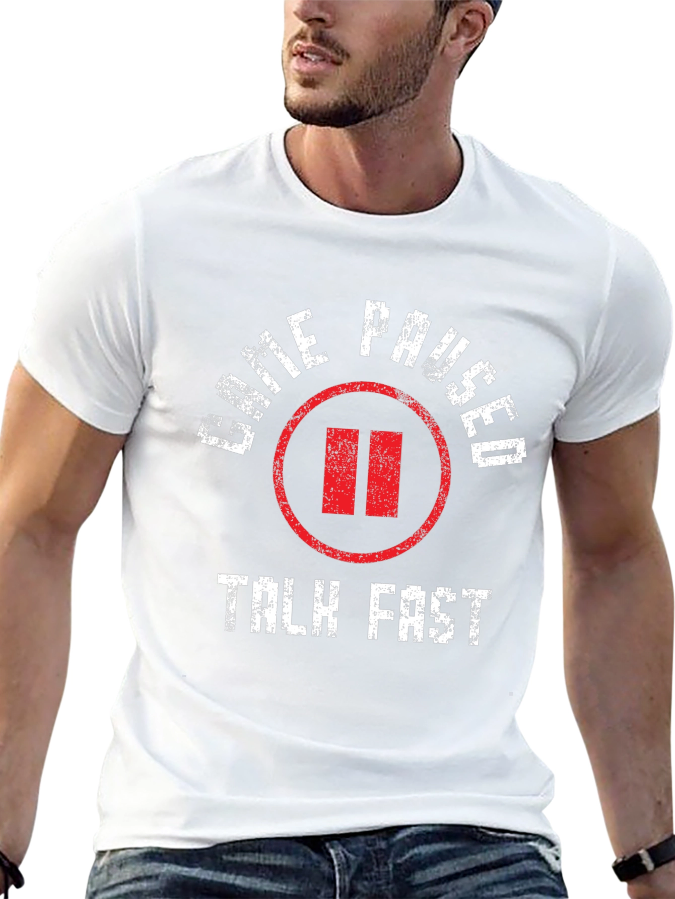 Game Paused Talk Fast Black T-Shirt