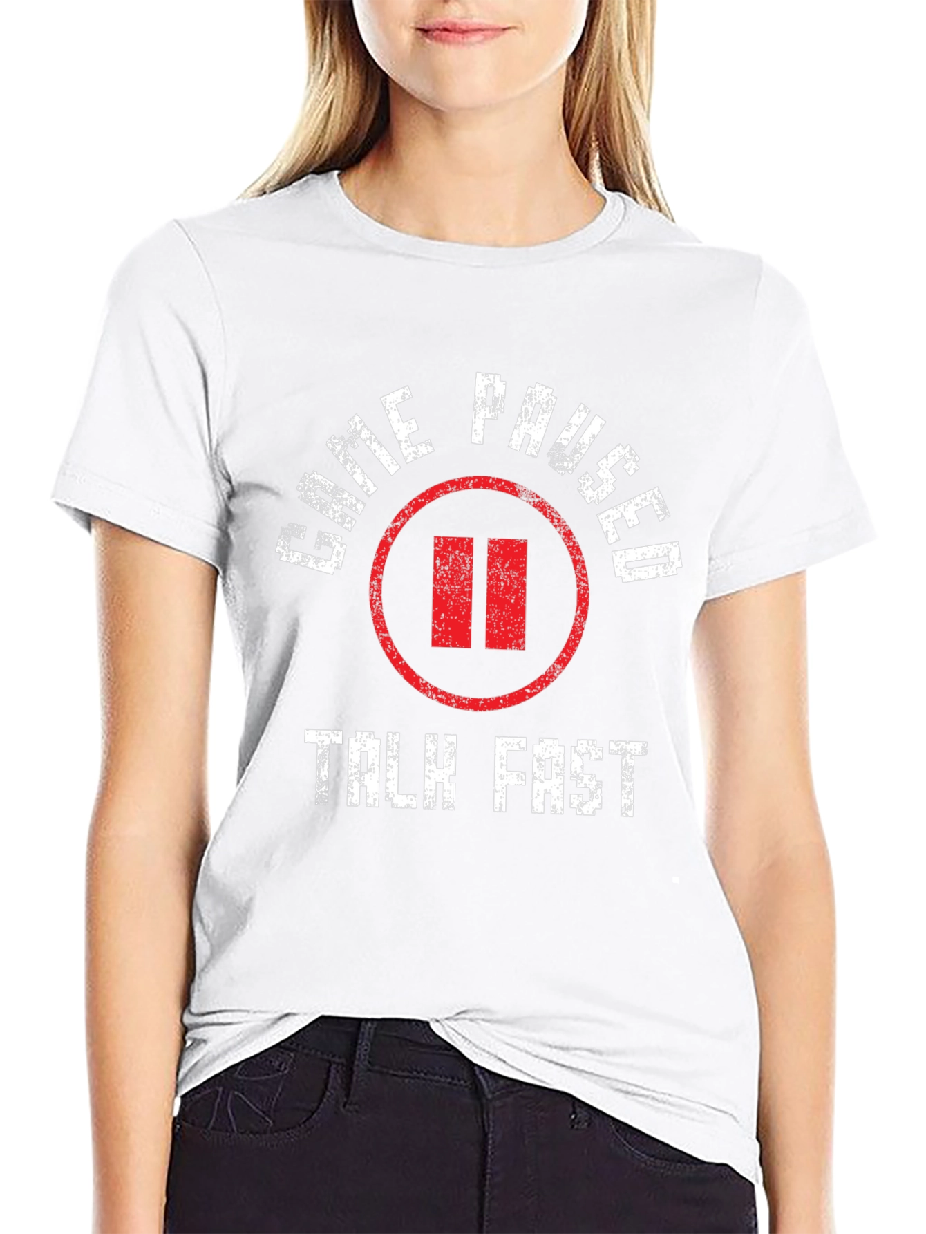 Game Paused Talk Fast Black T-Shirt