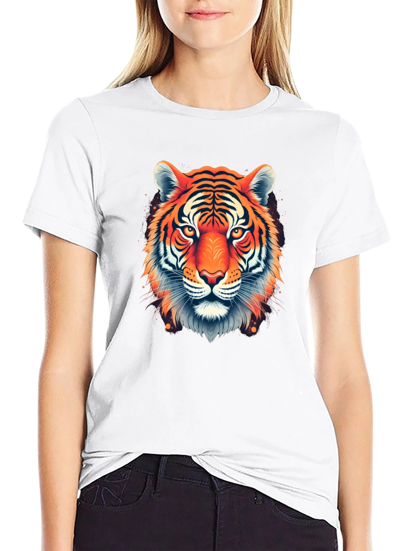 Bold Tiger Graphic Black T-Shirt
