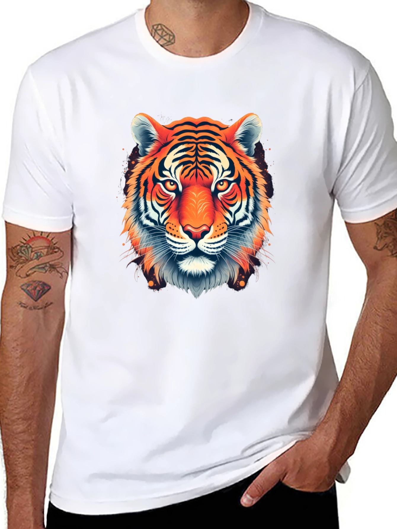 Bold Tiger Graphic Black T-Shirt