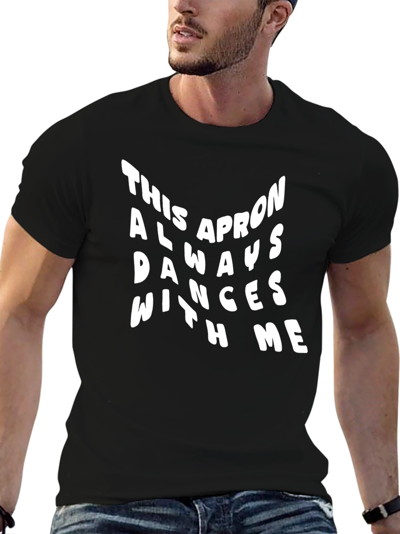 Funny This Apron Always Dances With Me Black T-Shirt