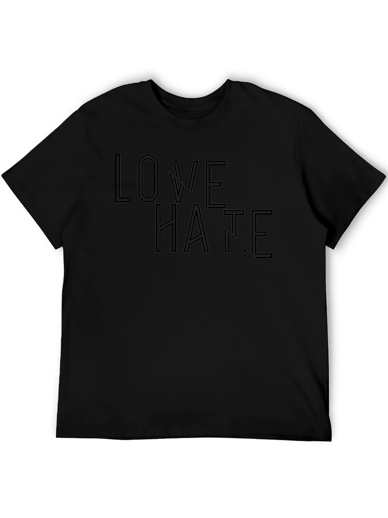 Love Hate Graphic T-Shirt - Black