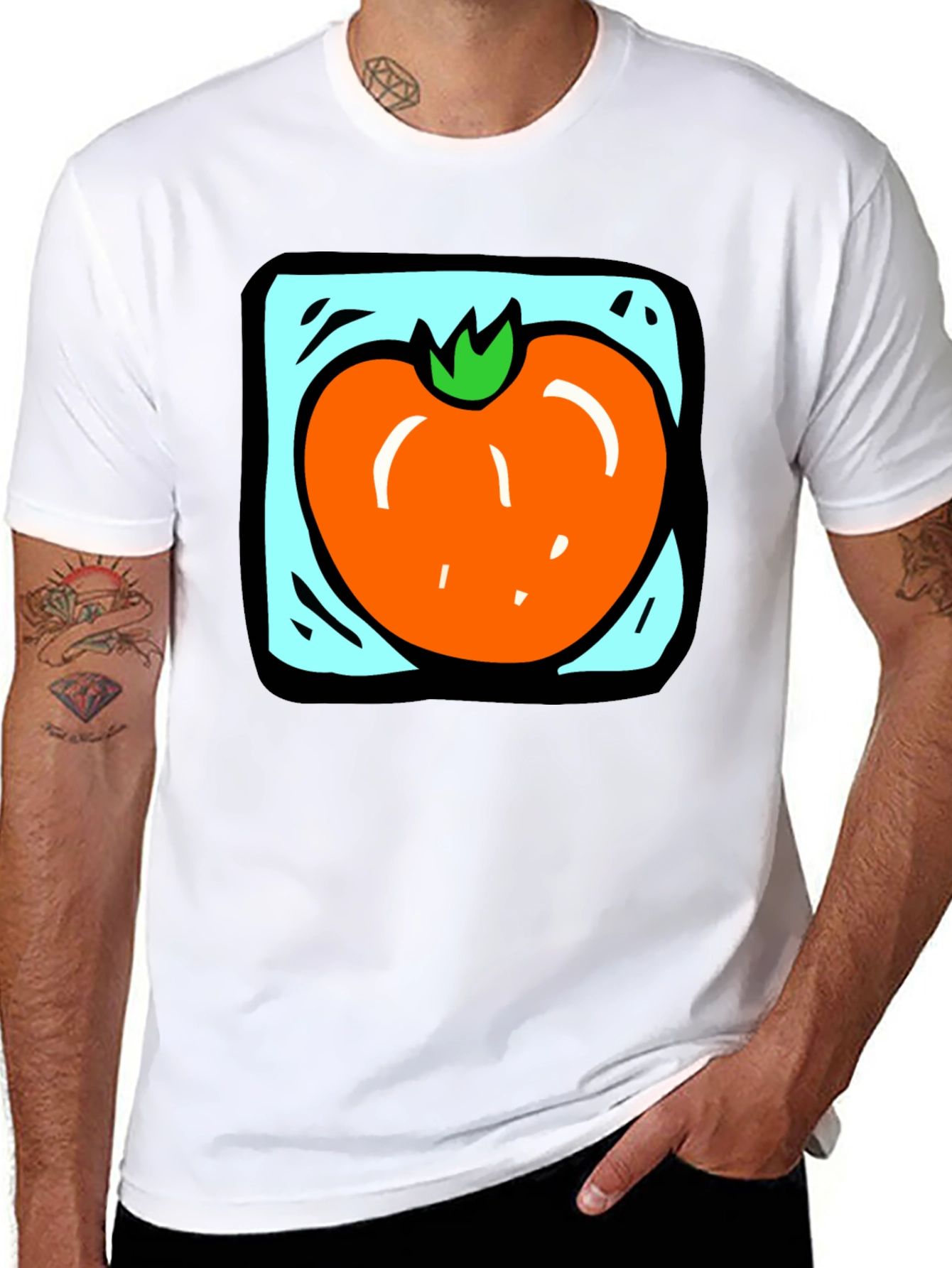 Tomato Graphic Tee - Black Cotton T-Shirt