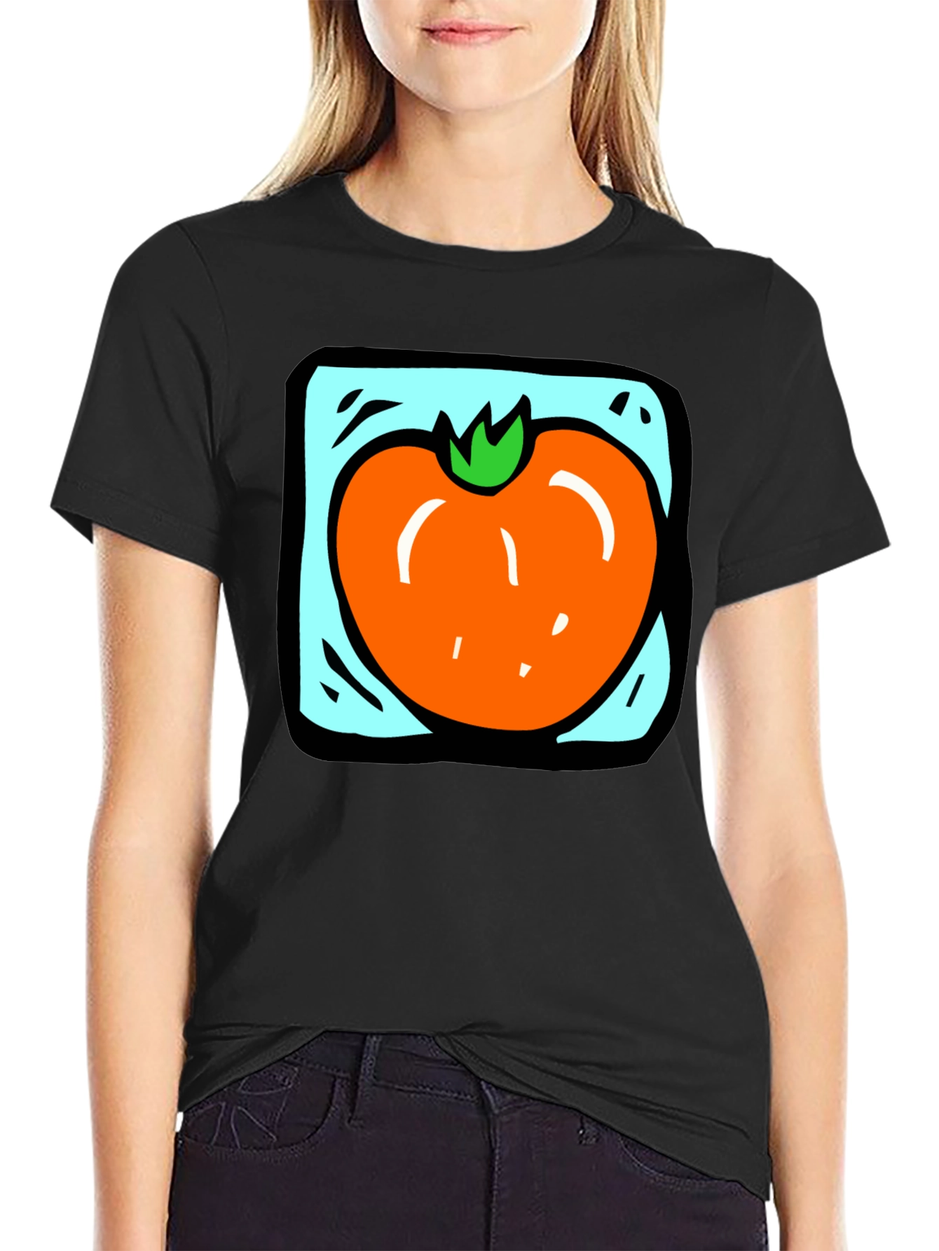 Tomato Graphic Tee - Black Cotton T-Shirt